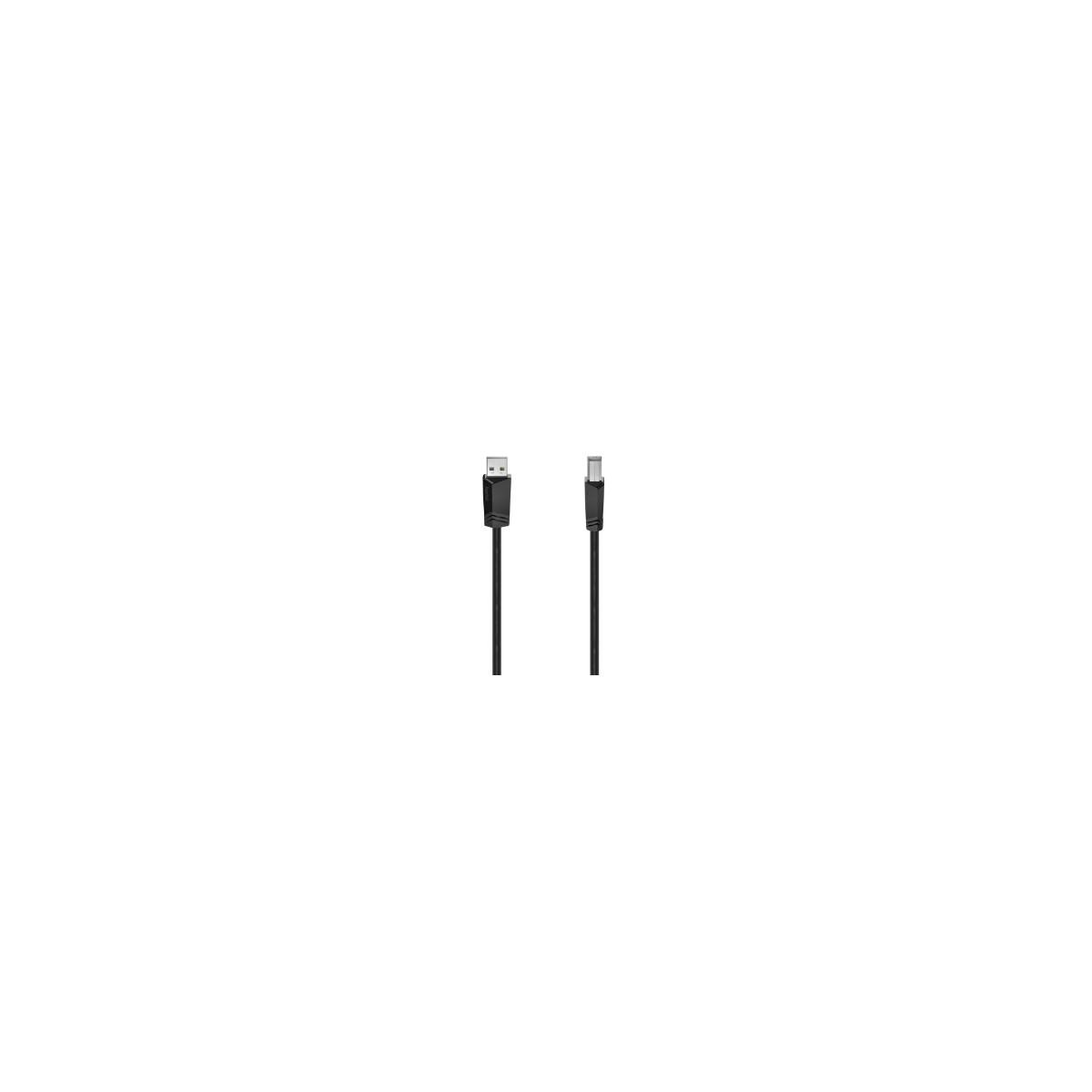 Un cavo USB-A a USB-C nero con connettori.
