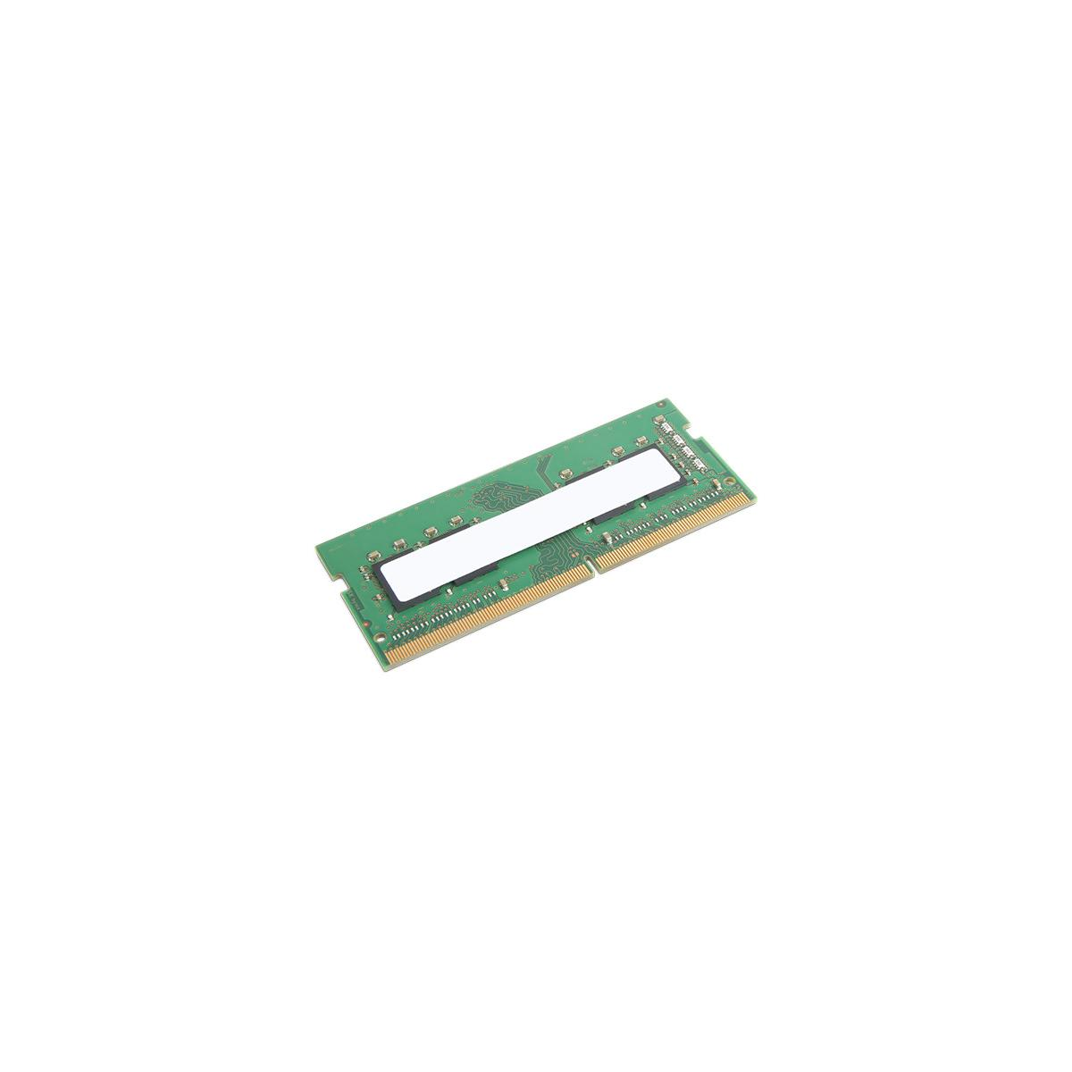 Modulo RAM verde con contatti dorati su sfondo bianco.