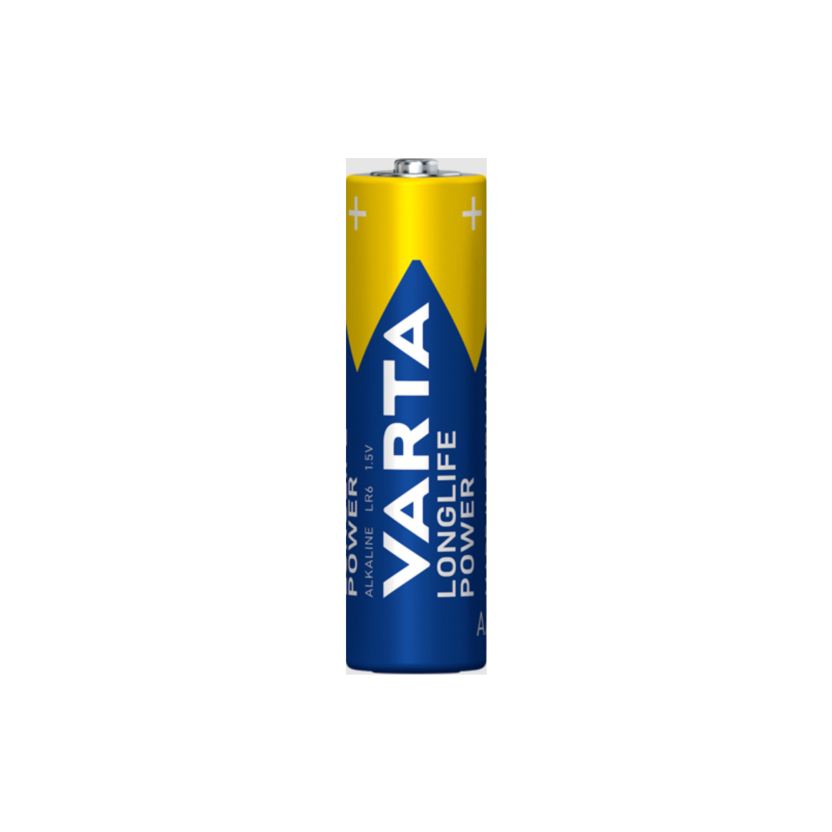 A Varta AA battery with a blue and yellow design and the "VARTA" logo.