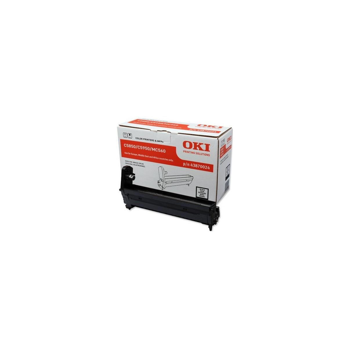 Una cartuccia tamburo immagine OKI nera per stampanti C5850/C5950/MC560.