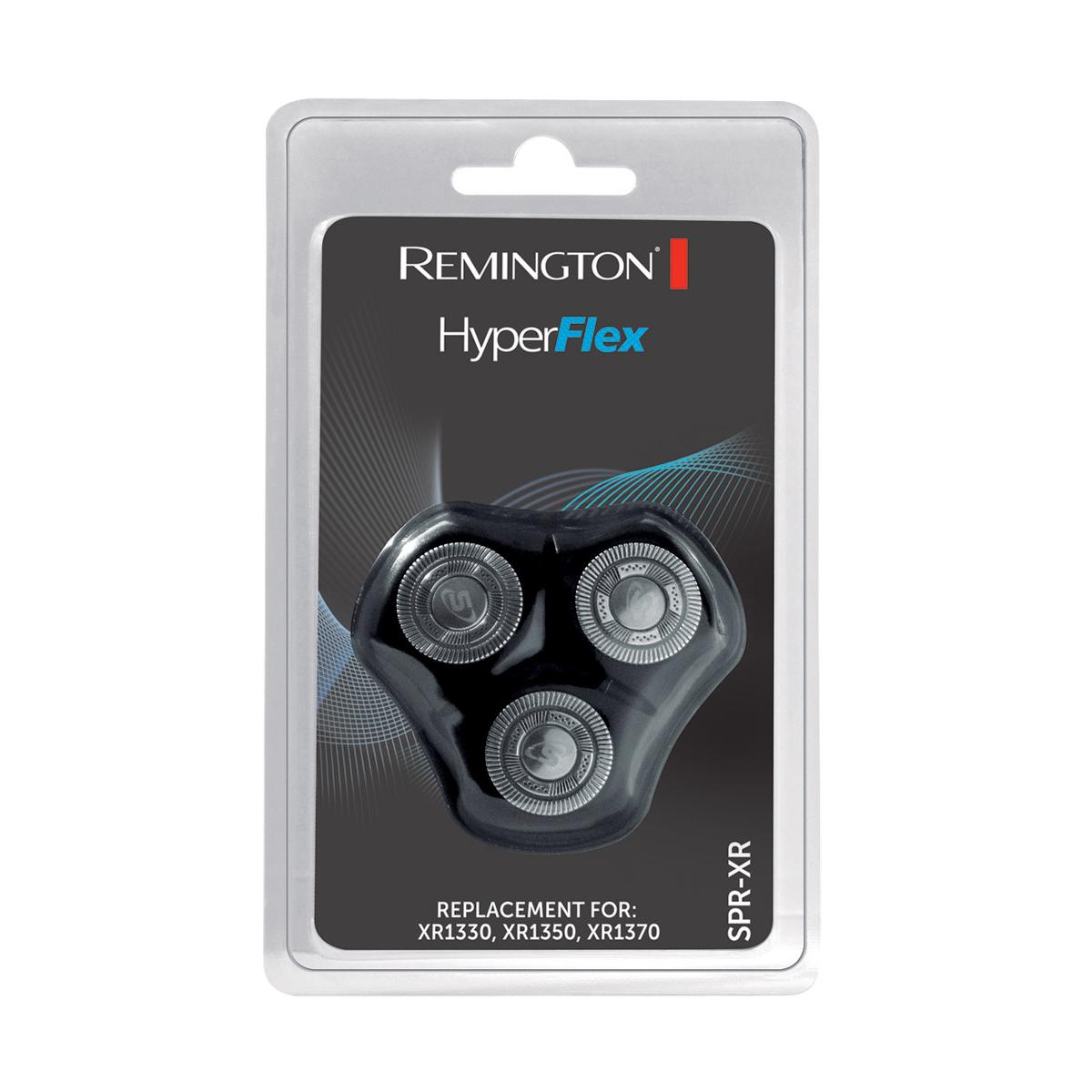Testina di ricambio Remington HyperFlex in blister con tre elementi di taglio.