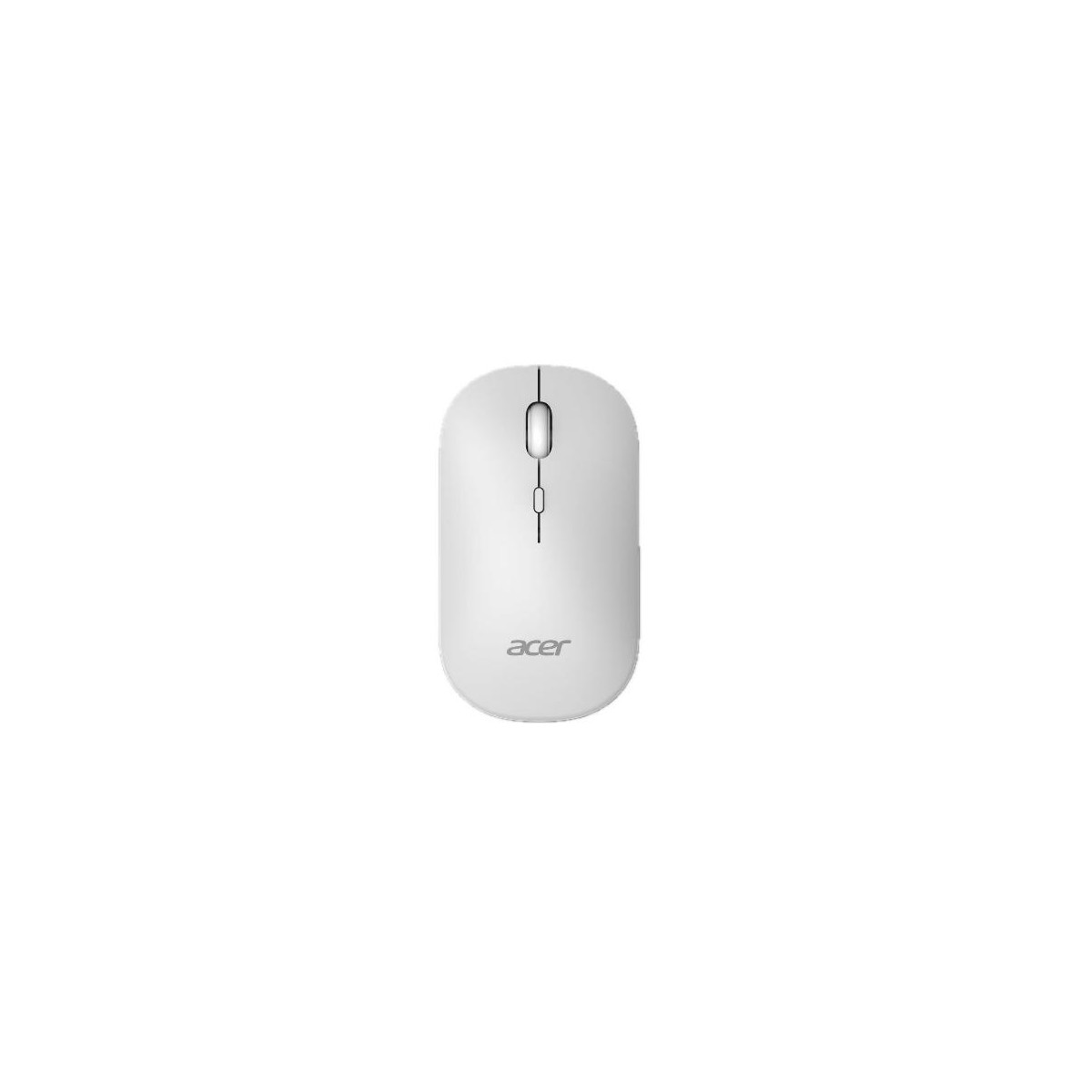 Un ratón de ordenador Acer blanco sobre fondo blanco.