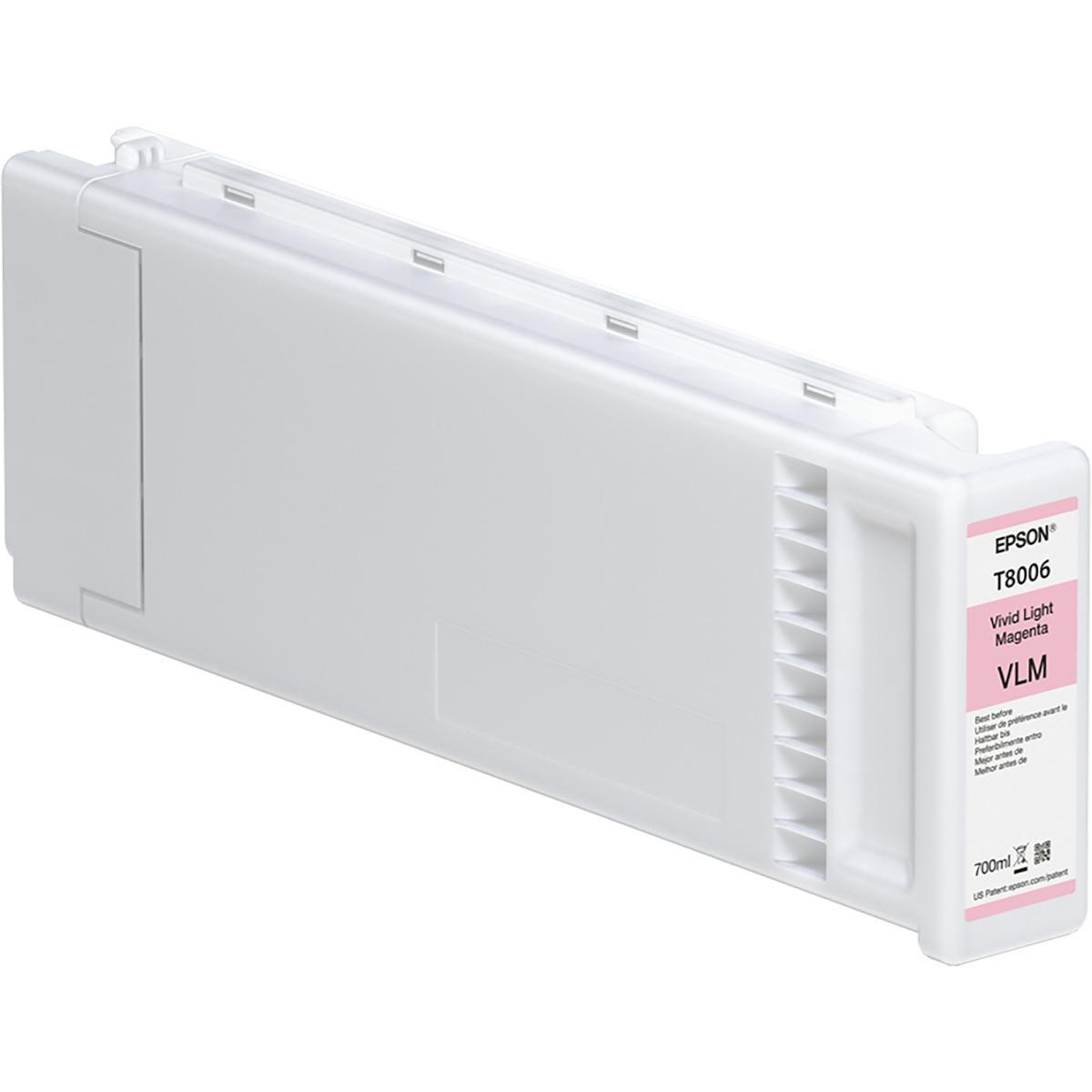Epson T8006 Vivid Light Magenta Tintenschtzpatrone, 700 ml, wei.