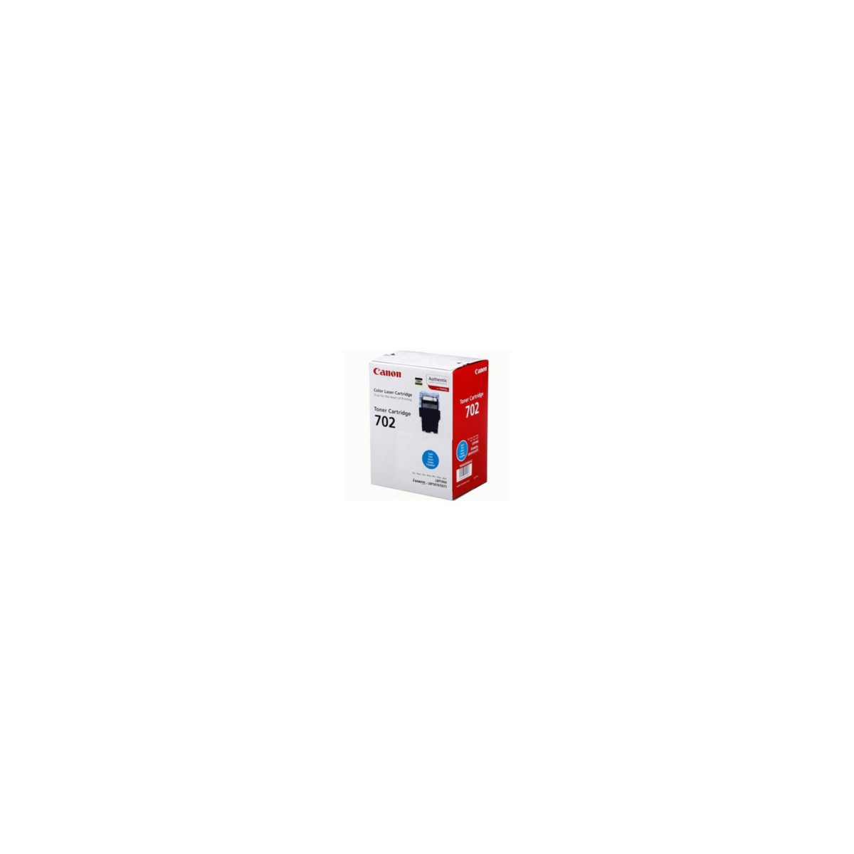Una cartuccia toner Canon 702 nella sua confezione originale.