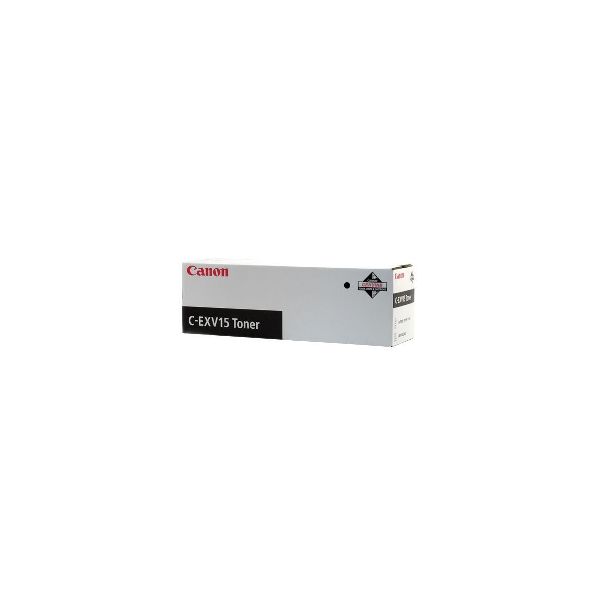 Scatola toner Canon C-EXV15 con logo Canon e dettagli prodotto.