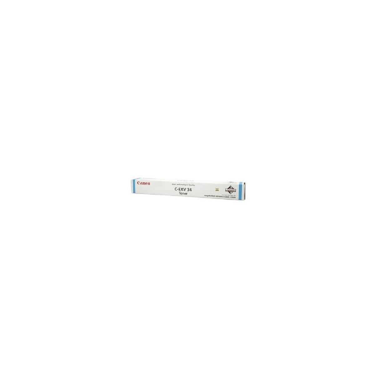 Canon C-EXV 34 tonercartridge, verpakt in wit en blauw.