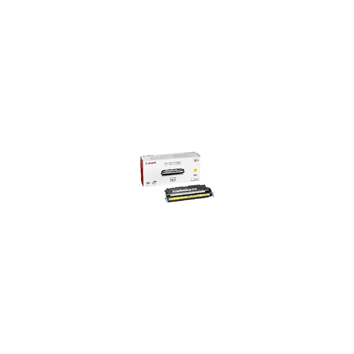 Canon 717 gele toner cartridge met doos.