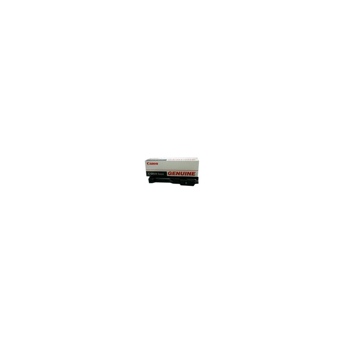 Una cartuccia toner Canon C-DV8 con etichetta GENUINE.