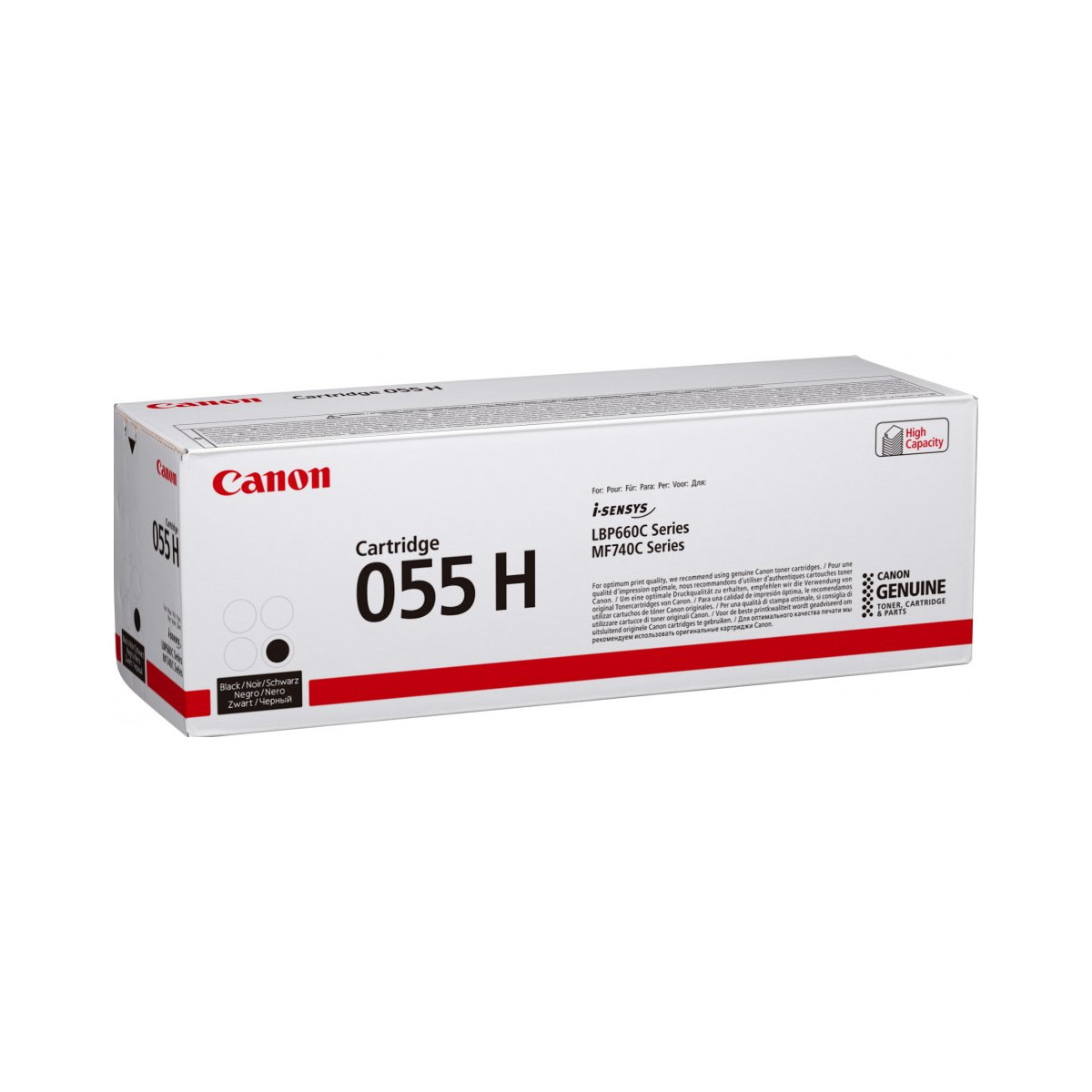 Cartuccia toner Canon 055 H per serie LBP660C/MF740C, nero, alta capacità.