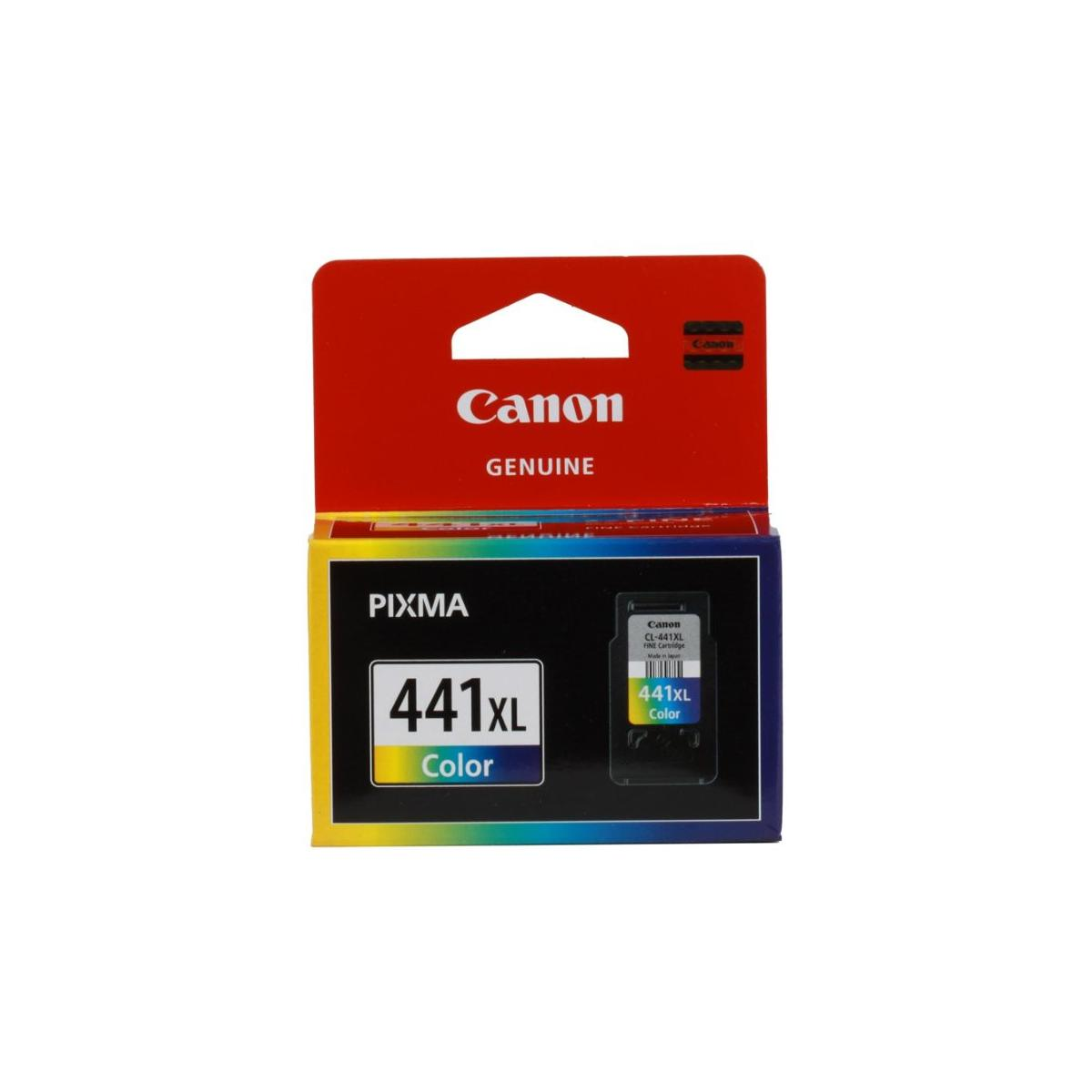 Scatola cartuccia d'inchiostro colore Canon Pixma 441XL, con logo Canon e dettagli prodotto.