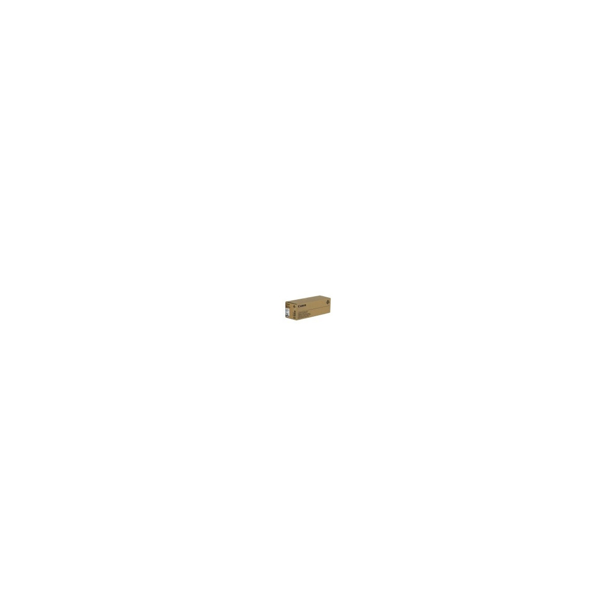 Una scatola stretta di cartone marrone con il logo Canon.
