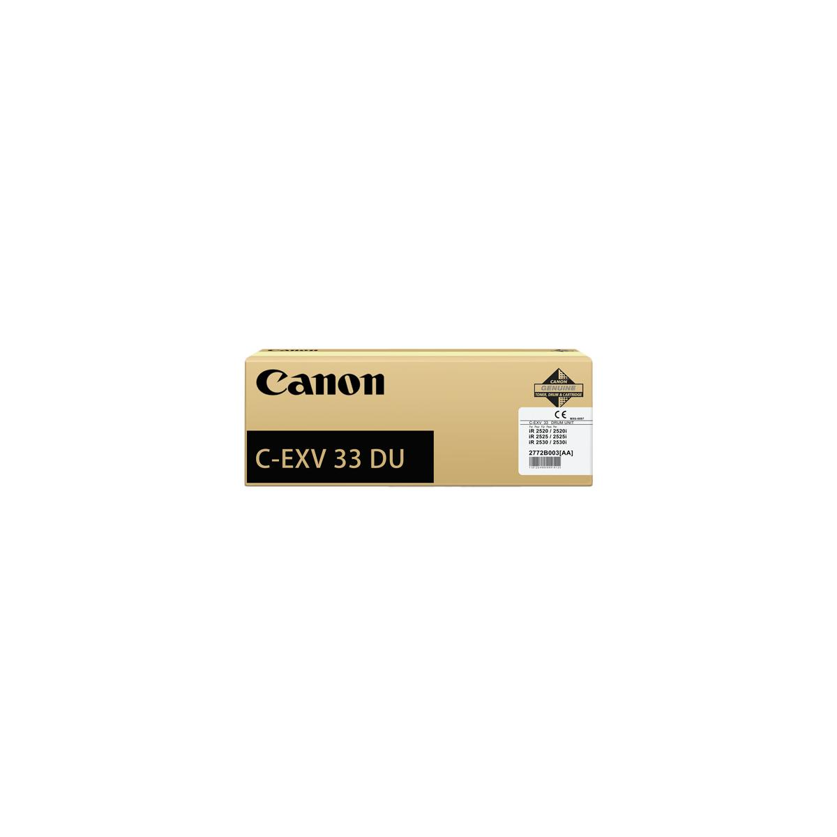 Tamburo e cartuccia toner Canon C-EXV 33 DU su confezione color cuoio.