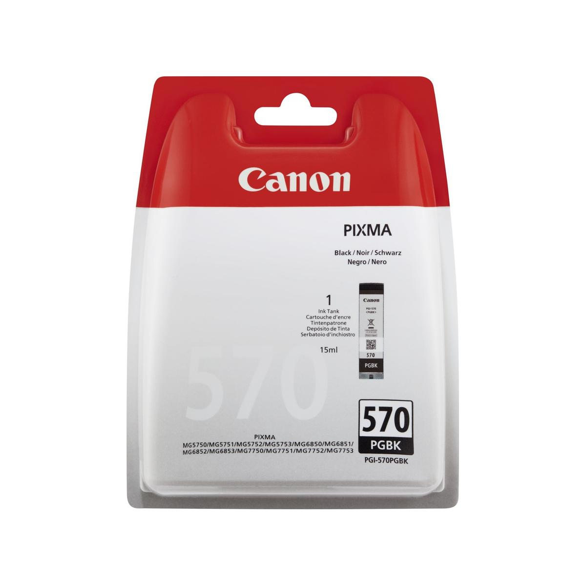 Canon PIXMA PGI-570PGBK inkt. Zwarte inkt voor printers.