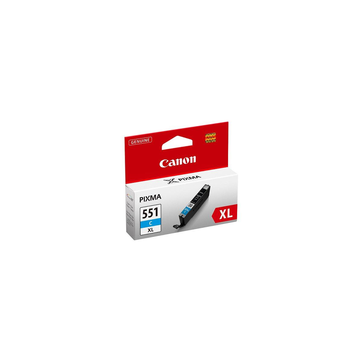 Cartuccia d'inchiostro ciano Canon Pixma 551 XL nella confezione.