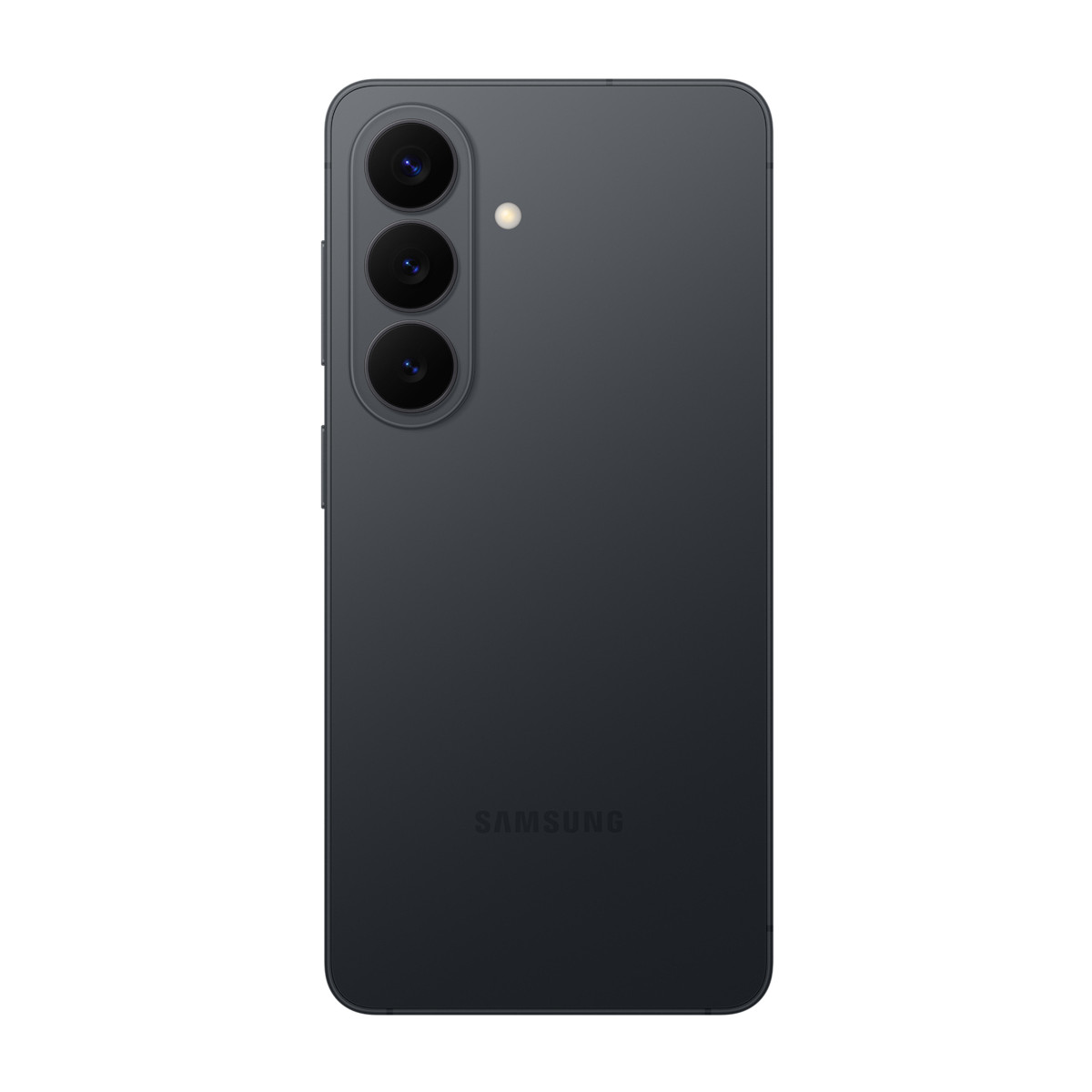 Retro di uno smartphone Samsung scuro con tre fotocamere e flash.