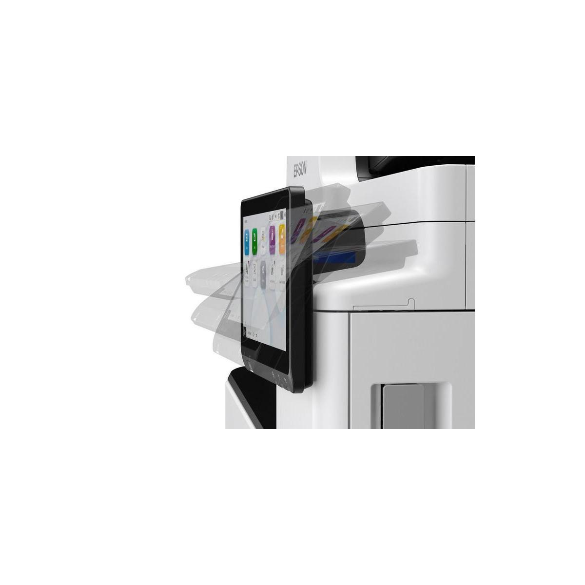 Ein Epson-Drucker mit kippbarem Touchscreen-Display mit Symbolen.