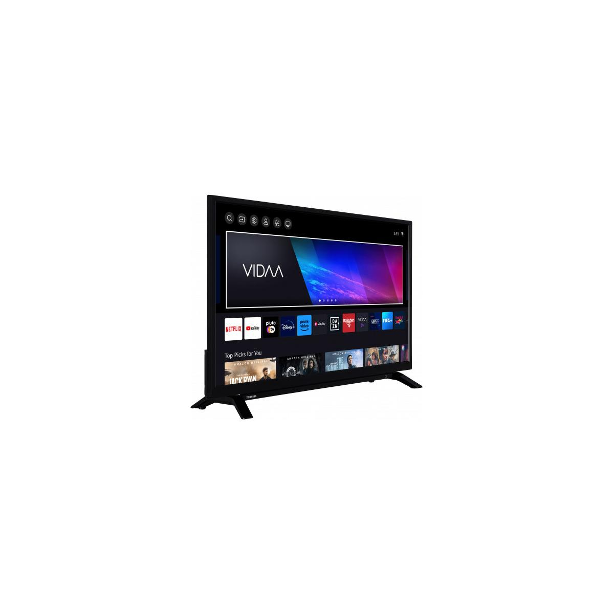 Un televisore nero con il logo VIDAA e varie icone di app di streaming.