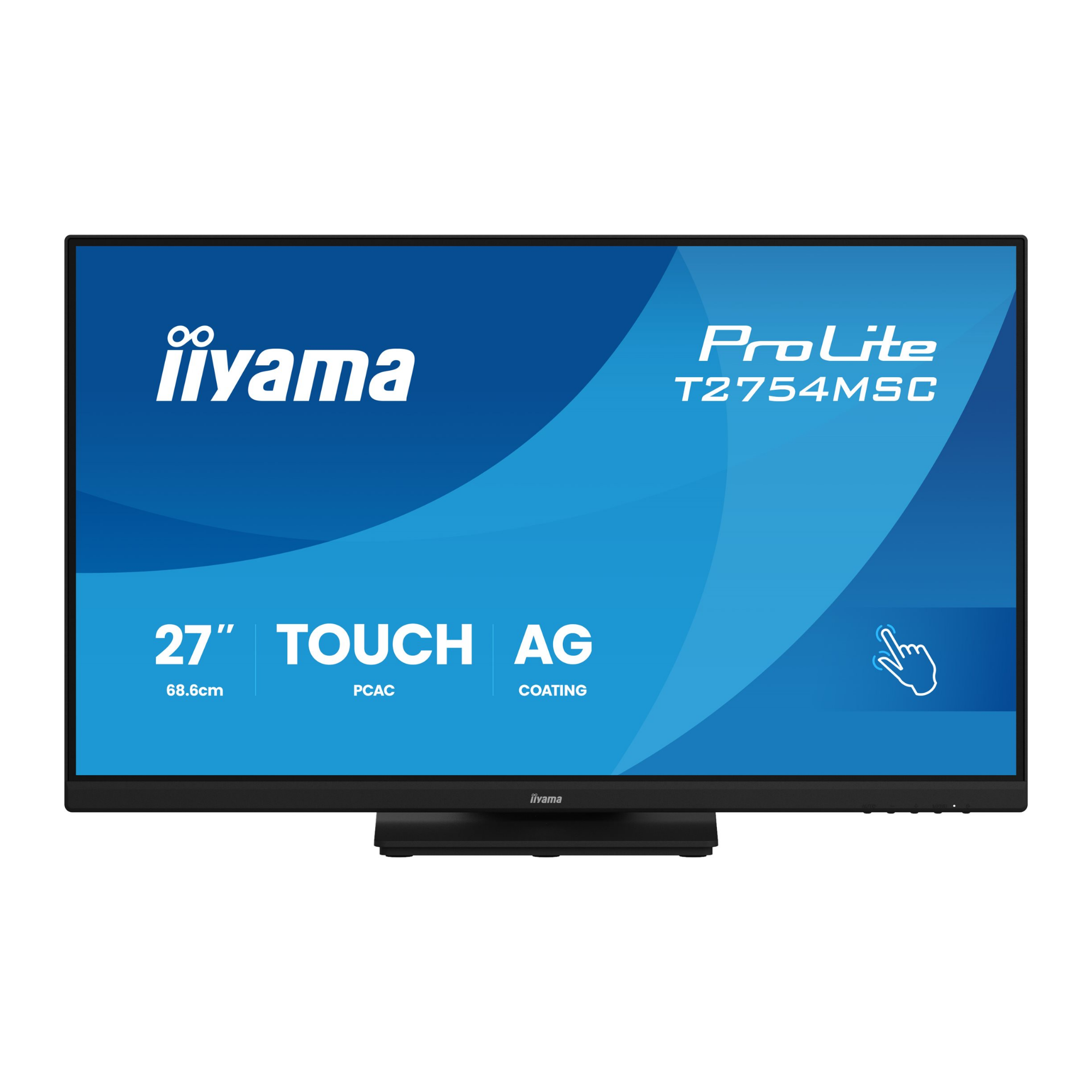 Un monitor touchscreen iiyama ProLite T2754MSC da 27 pollici con rivestimento AG.