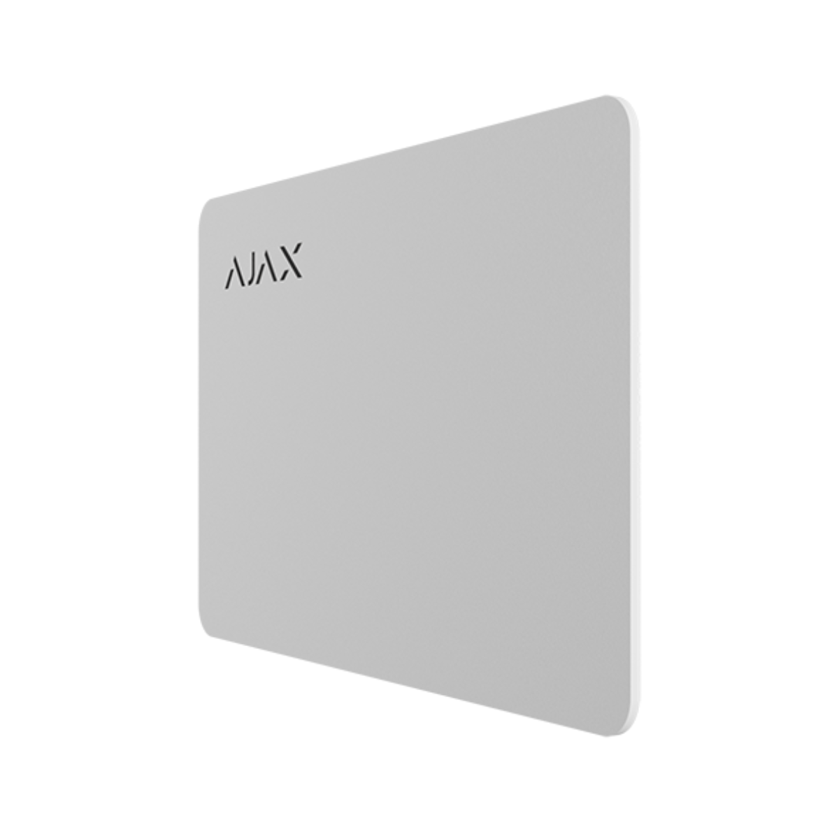 Un oggetto rettangolare grigio con angoli arrotondati e il logo AJAX.