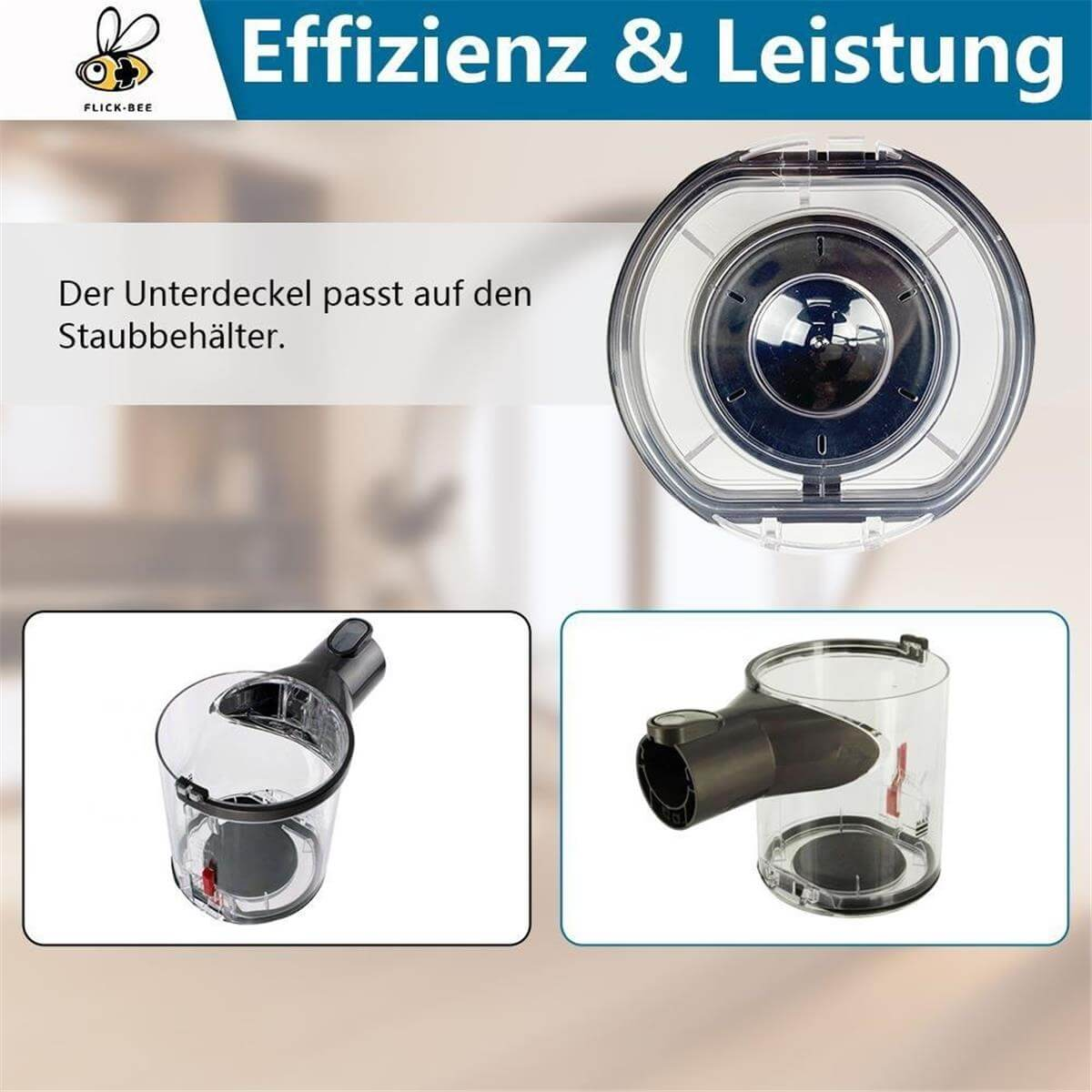 Contenitore polvere aspirapolvere con coperchio. Efficienza e prestazioni.