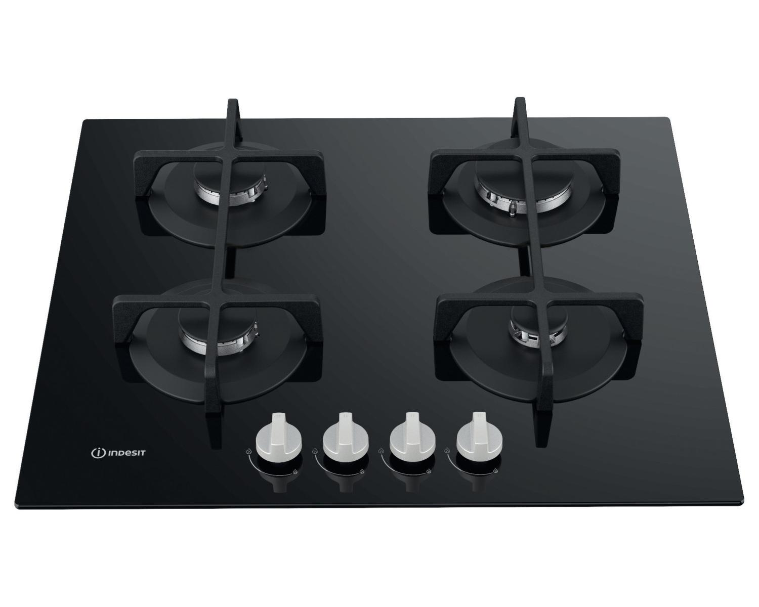 INDESIT ING 61T BK PIANO COTTURA, 4 zone di cottura, dimensioni: L 59 cm, P 51 cm, piano in Vetroceramica, Nero