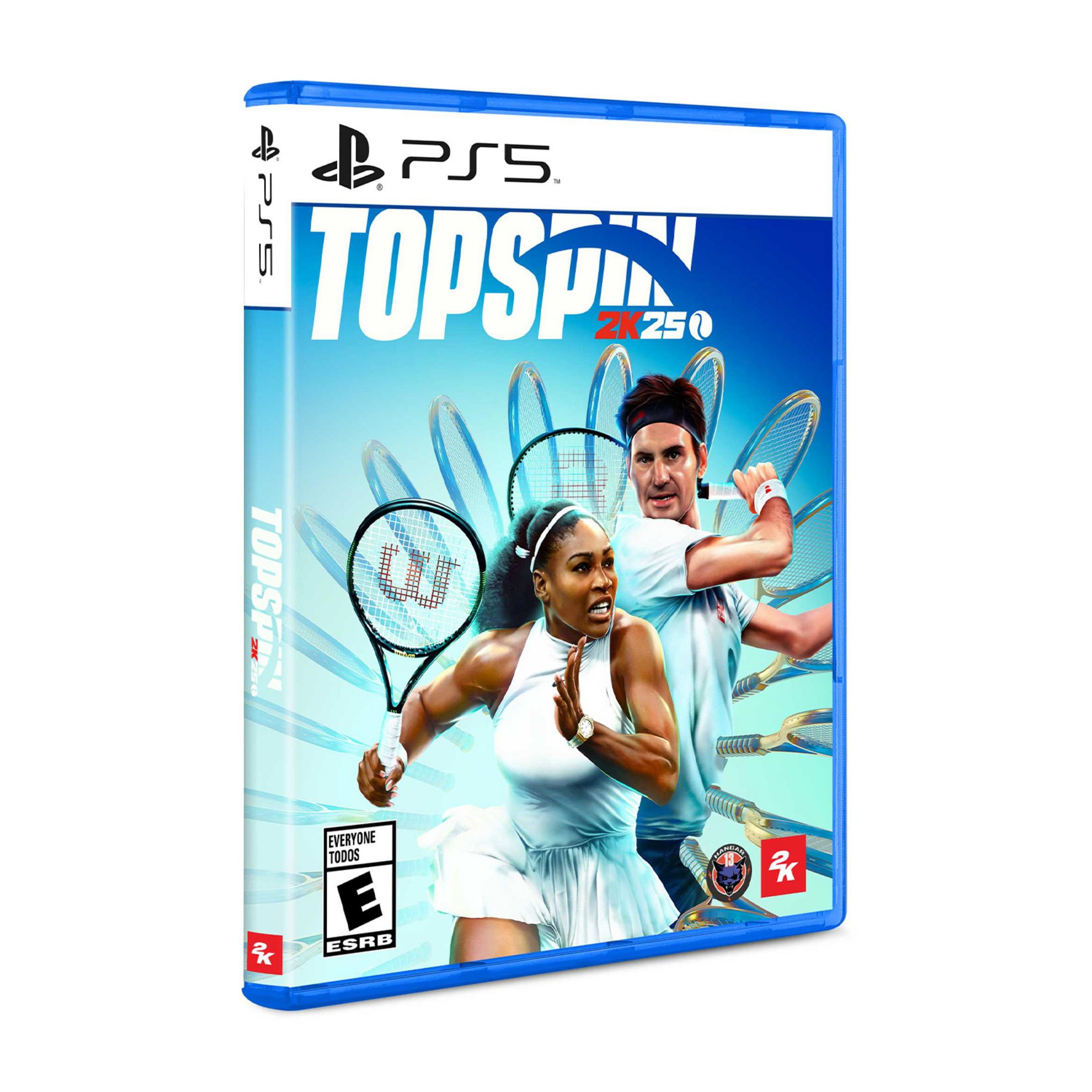Custodia gioco PS5 con Serena Williams e Roger Federer, gioco di tennis.