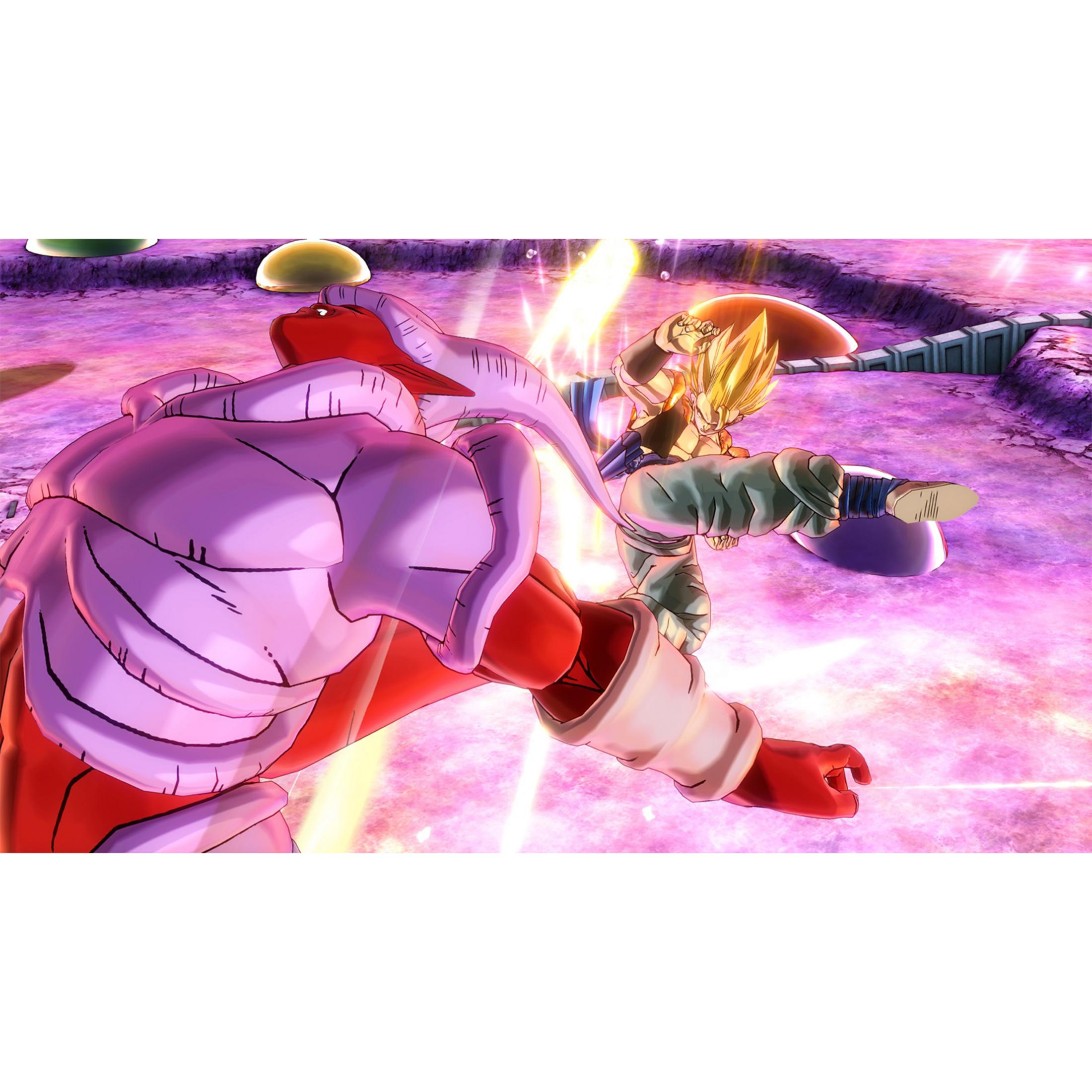 Un gigante rosa combatte un guerriero biondo con spada laser.