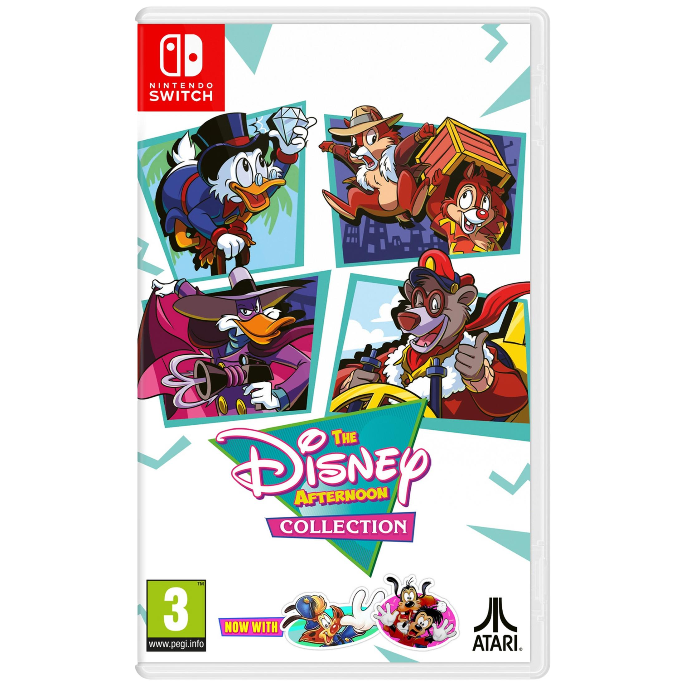 Copertina gioco Nintendo Switch per Disney Afternoon Collection. Con Paperone, Cip e Ciop, Darkwing Duck e Baloo.