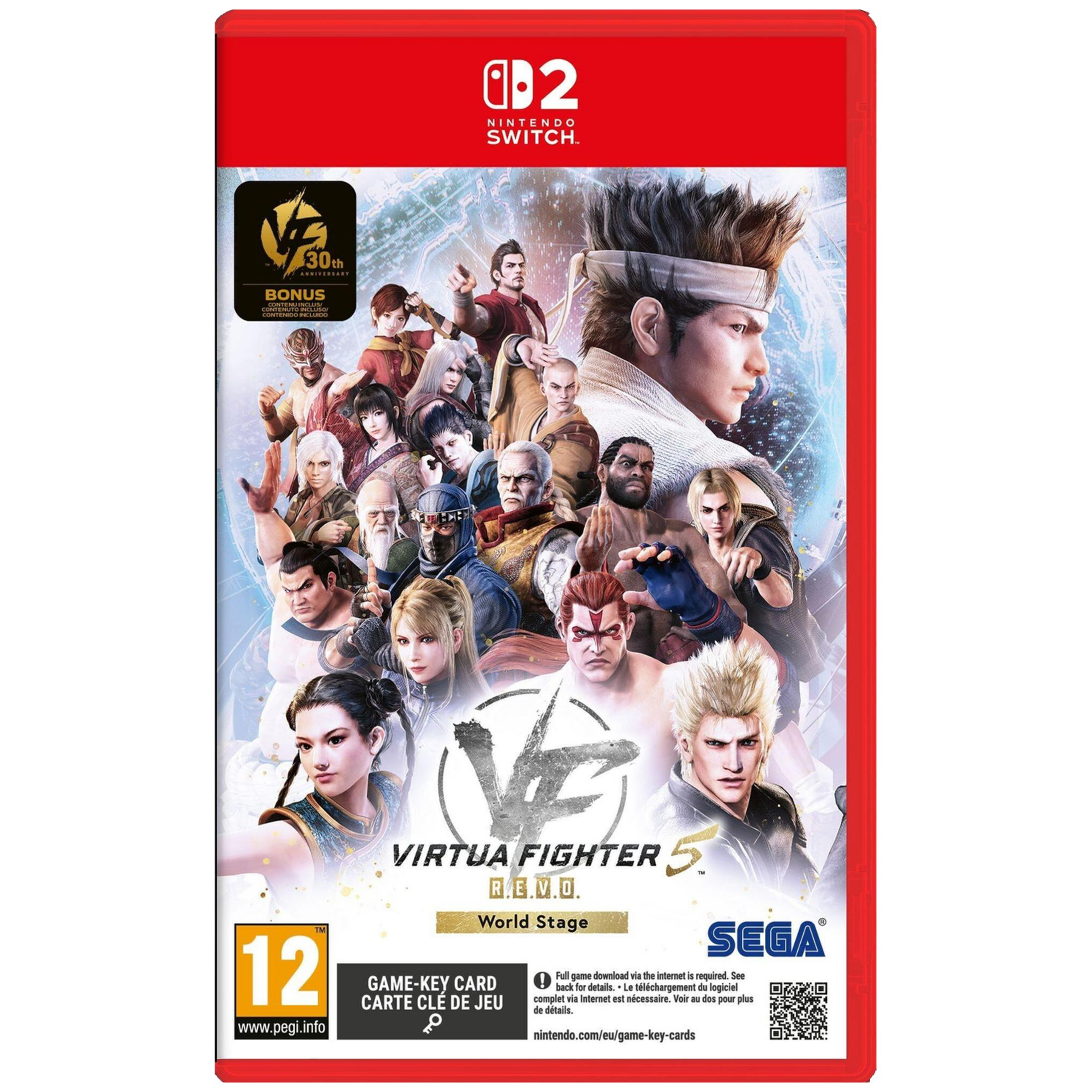 Copertina del gioco Virtua Fighter 5: World Stage per Nintendo Switch, con personaggi.