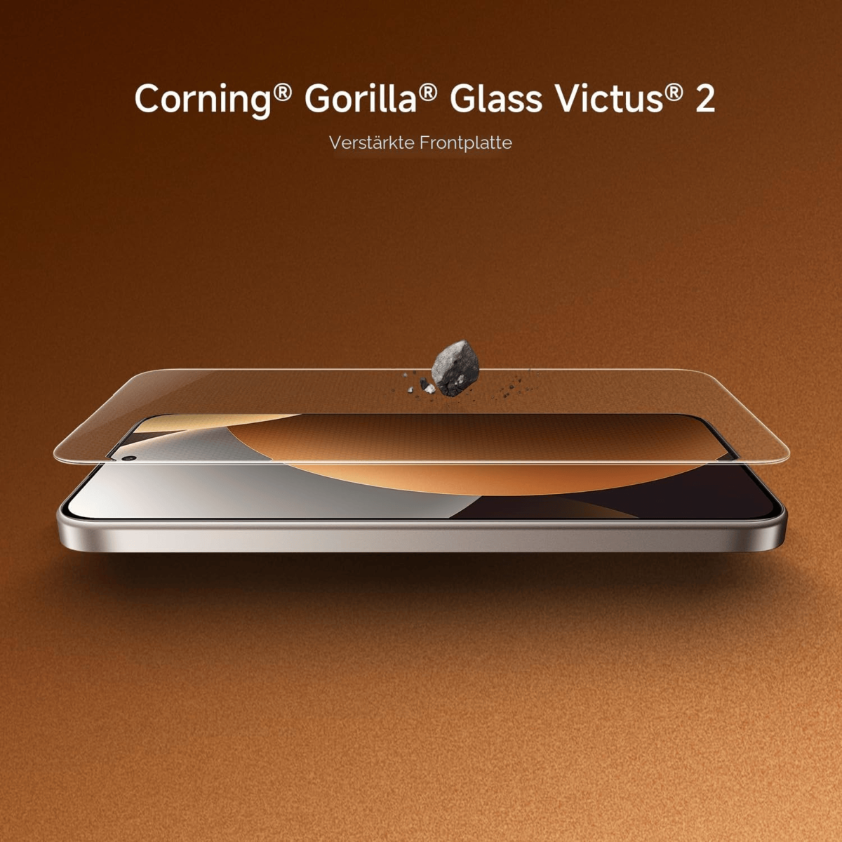 Corning Gorilla Glass Victus 2 schützt Handy-Display vor fallendem Stein.