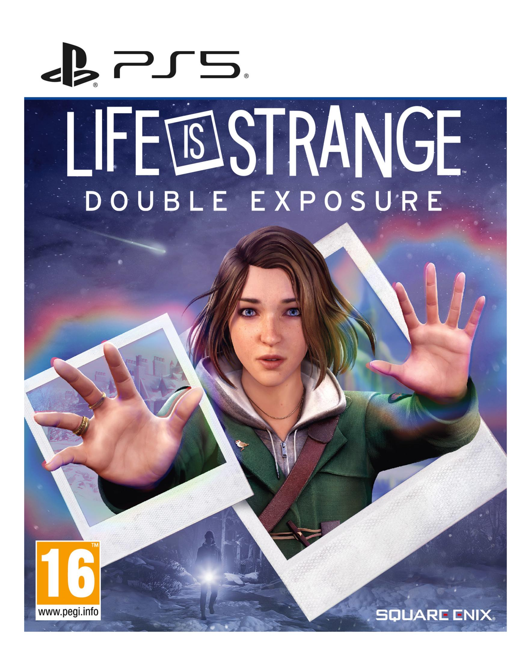Copertina gioco PS5: Giovane donna con mani tese, circondata da foto. Stelle e arcobaleno.
