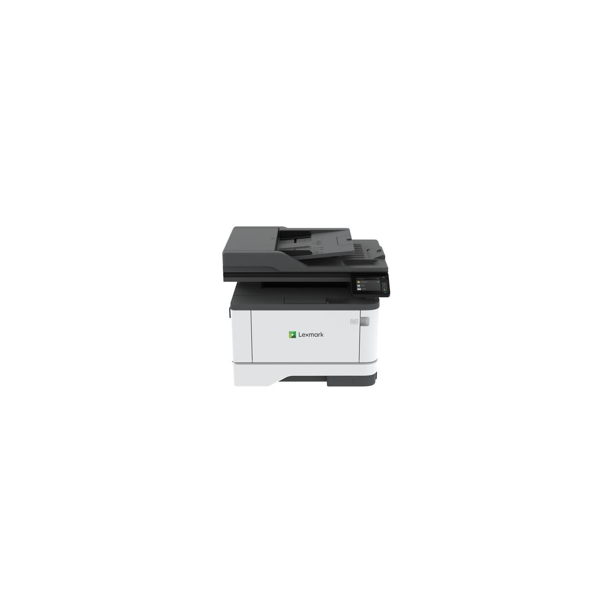 Ein Lexmark-Multifunktionsdrucker mit Scanner und Kopierer auf weißem Hintergrund.