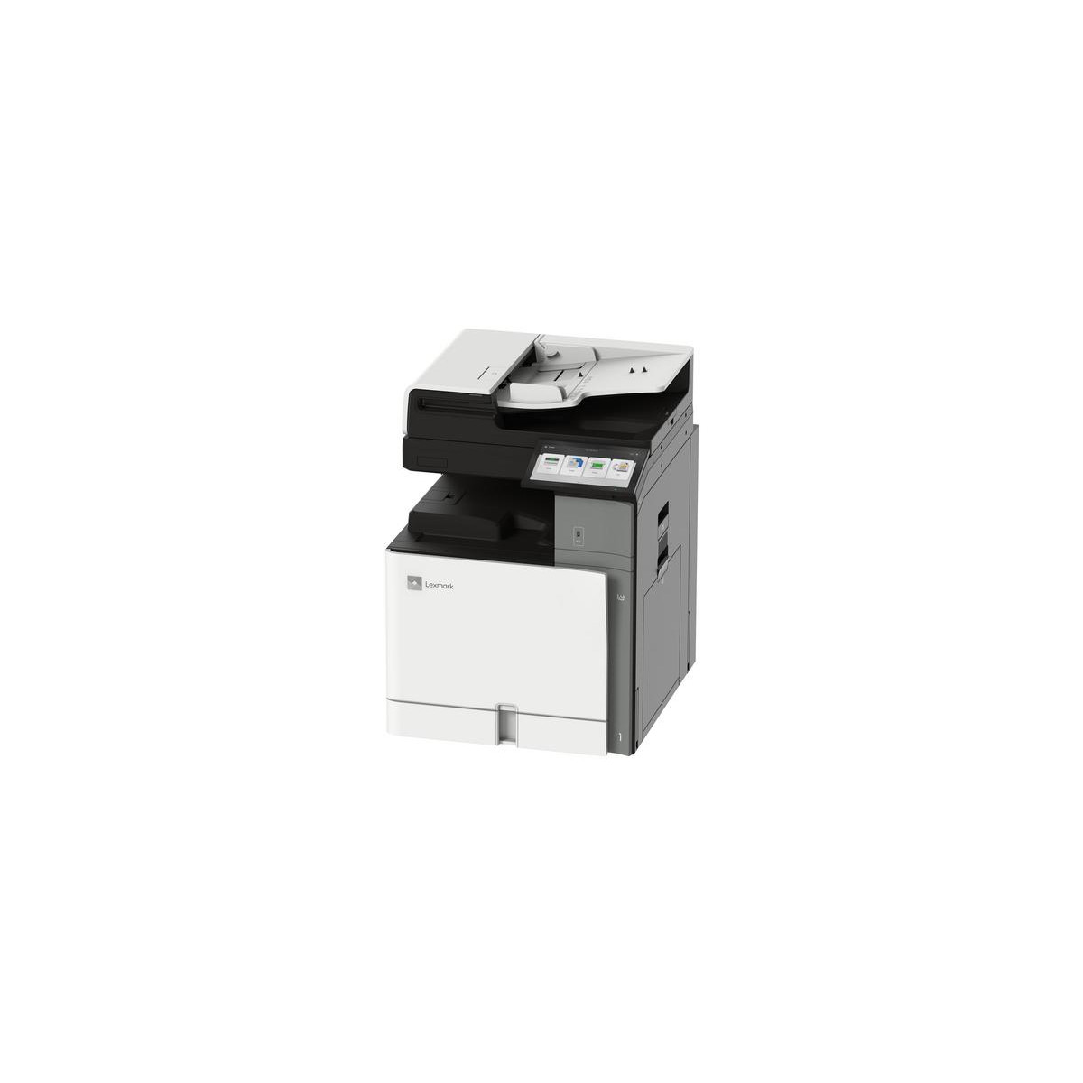 Una impresora multifunción Lexmark sobre fondo blanco.