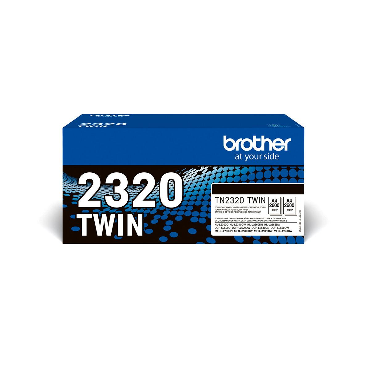 A blue Brother package for a TN2320 Twin toner.