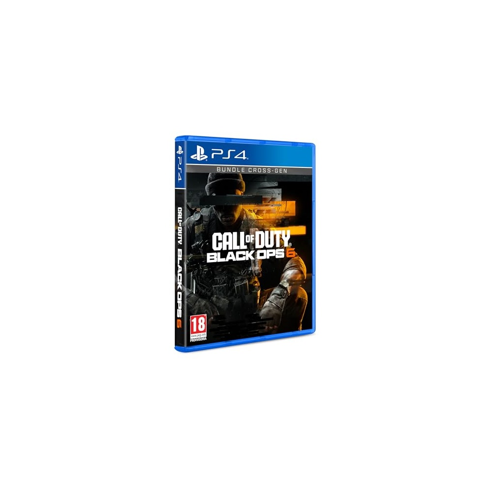 Custodia gioco PS4 Call of Duty Black Ops 6, con soldati e classificazione 18.