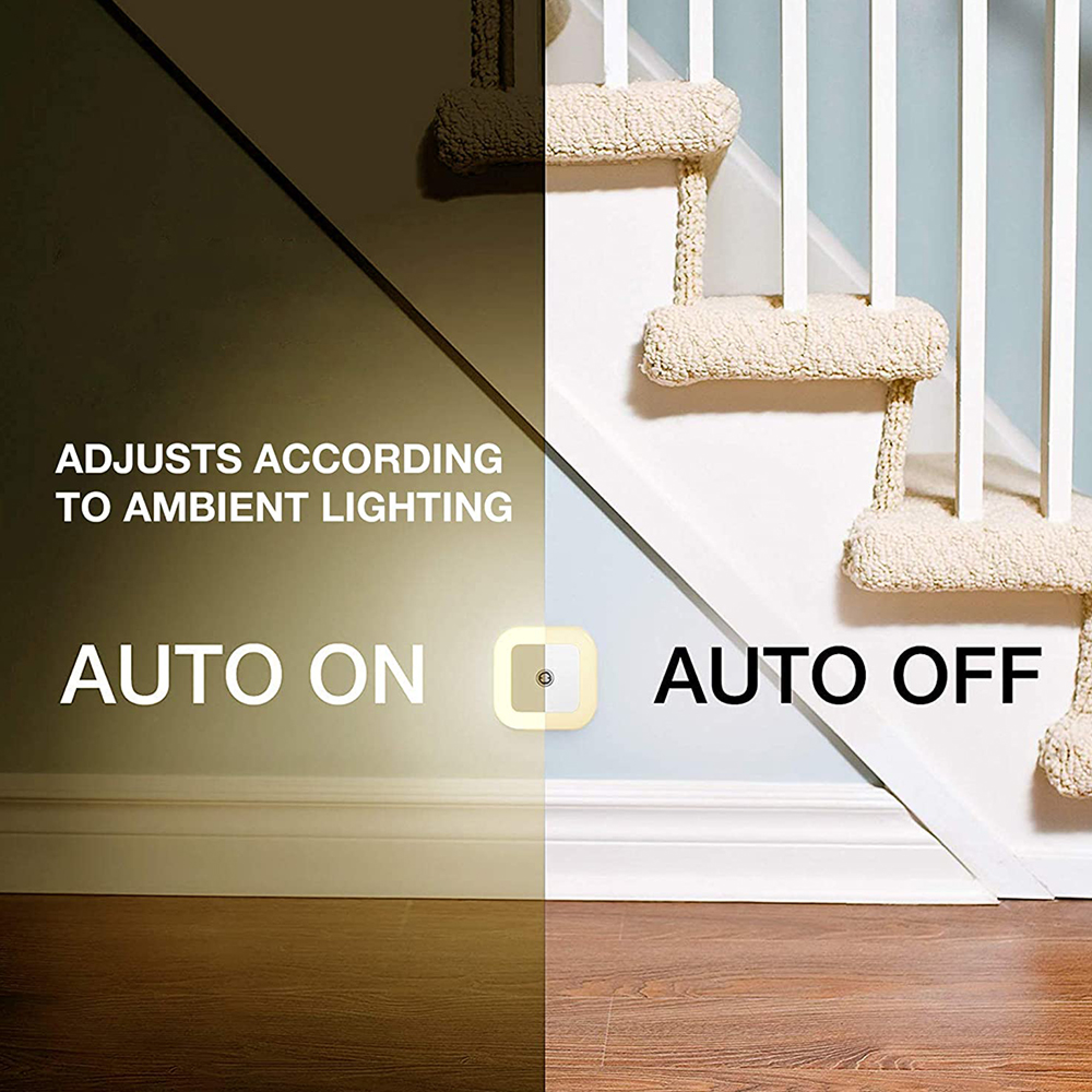 Automatische Nachtlichtfunktion für Treppen: Ein/Aus-Anzeige.