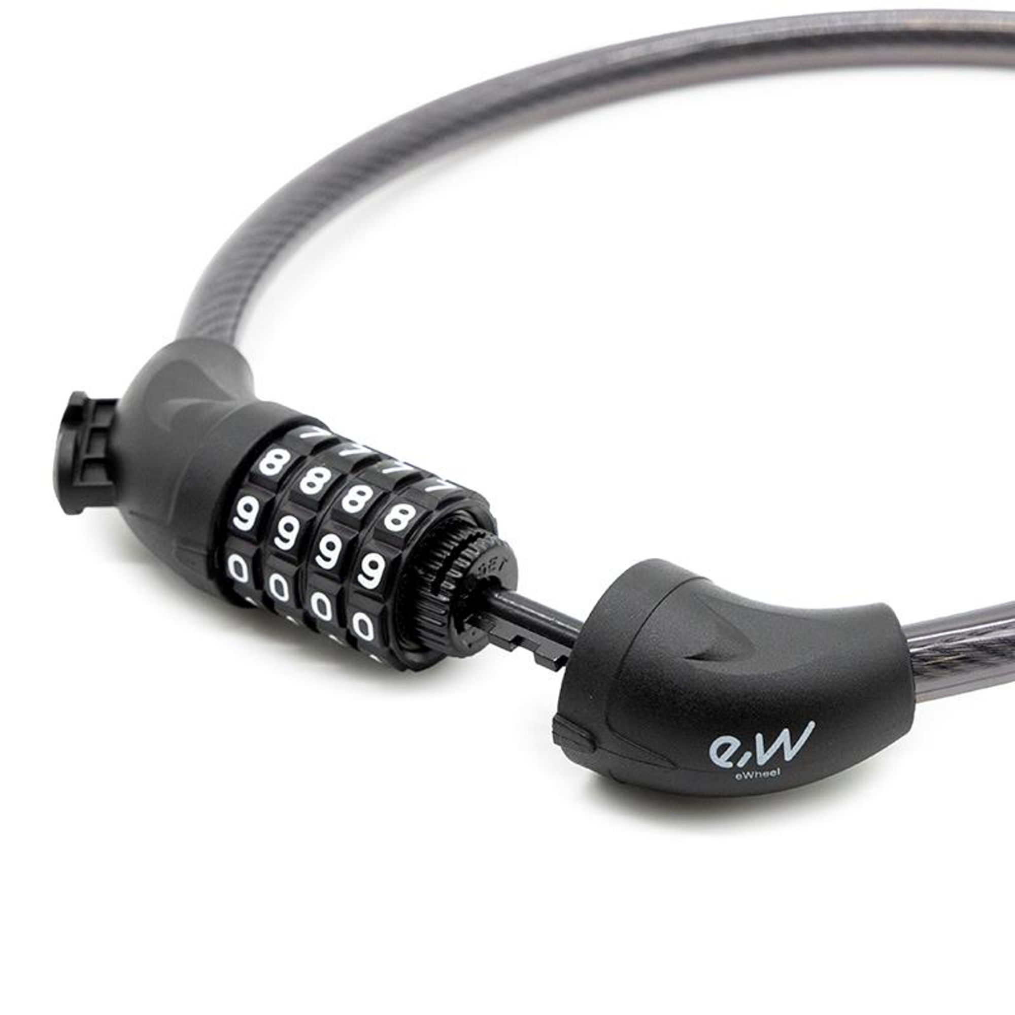 Candado de cable negro con cerradura de combinación, números 888999000.
