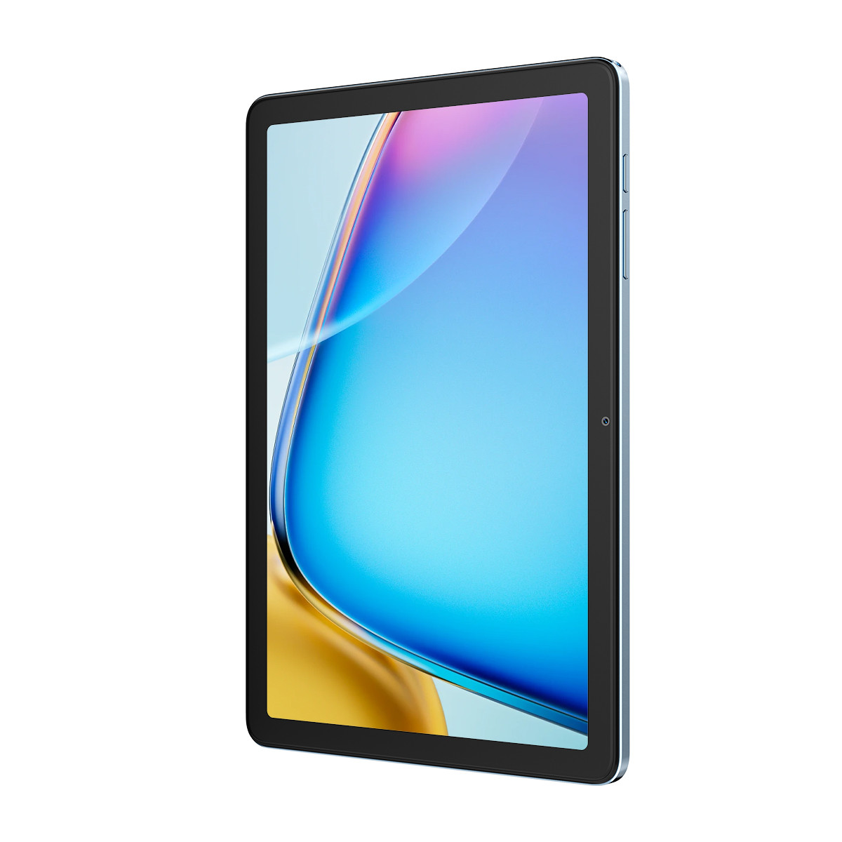 Mavi ve altın duvar kağıdı gösteren bir tablet.