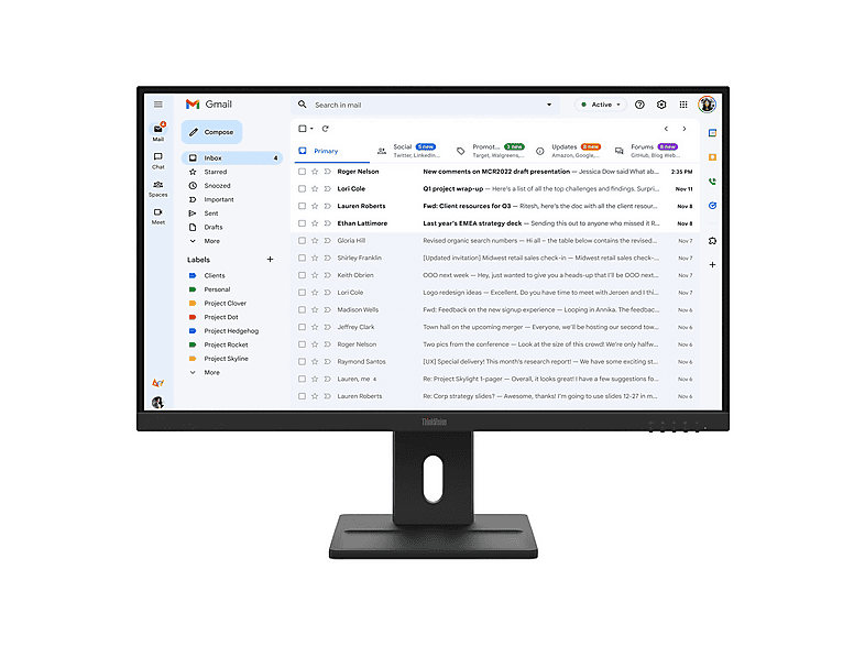LENOVO ThinkVision E27-40 64BCMAT4TK 100Hz VGA+HDMI+DP IPS Pivot Vesa 27 inç Full-HD 4 ms Monitör Siyah