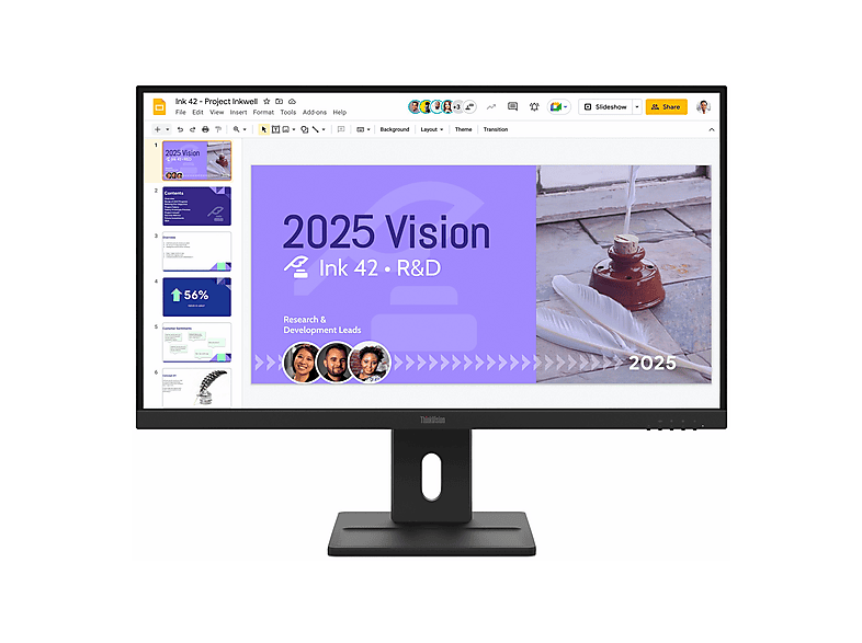 LENOVO ThinkVision E27Q-40 64BDGAT4TK 100Hz HDMI+DP IPS Pivot Vesa 27 inç WQHD 4 ms Monitör Siyah