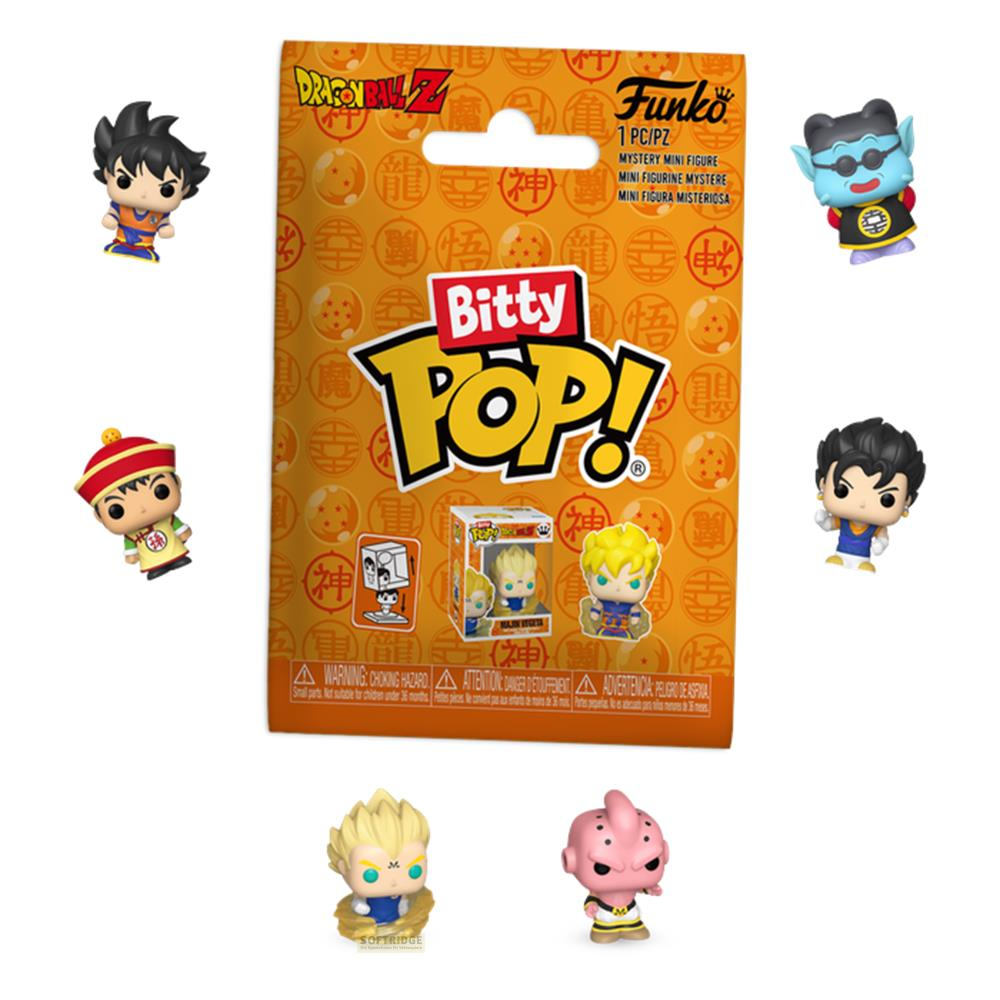 Pantalla de figuras misteriosas Bitty Pop! de Dragon Ball Z con 6 figuras.