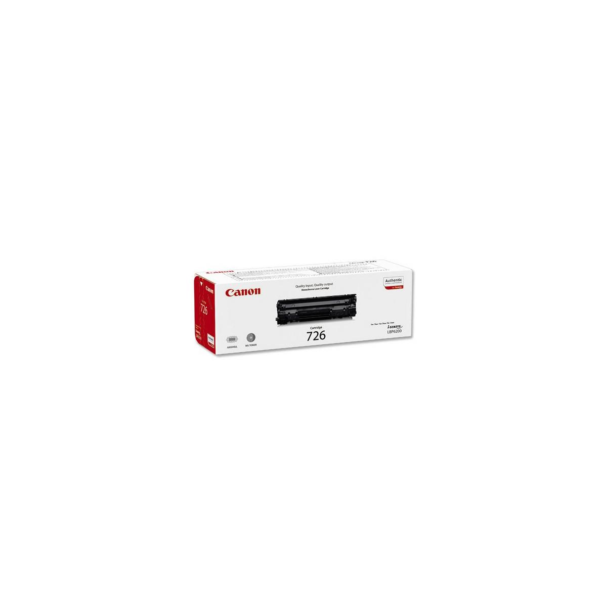 Canon 726 toner kartuşu, ürün resimli beyaz kutuda.