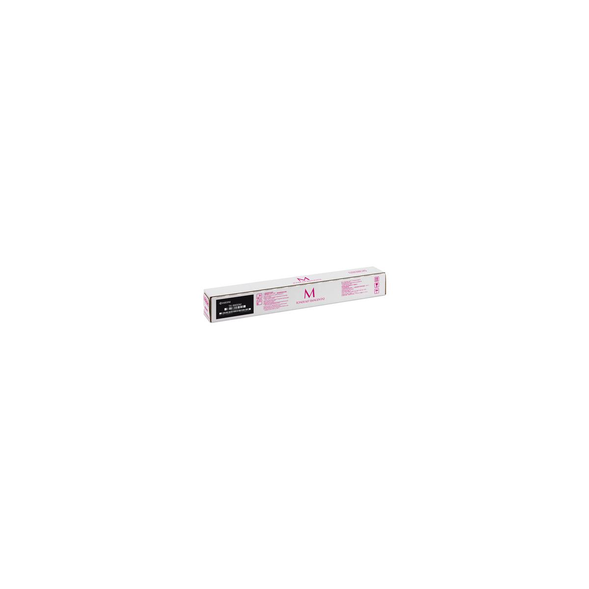 Een doos met magenta tonercartridge met Kyocera-logo.