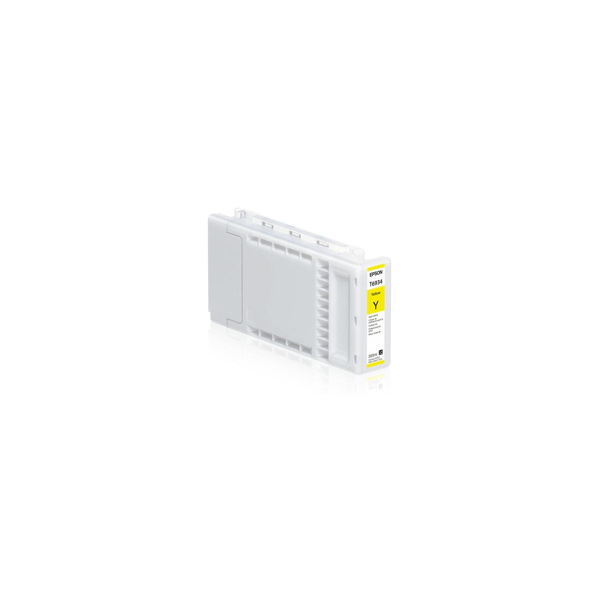 Żółty tusz Epson T6934 na białym tle.