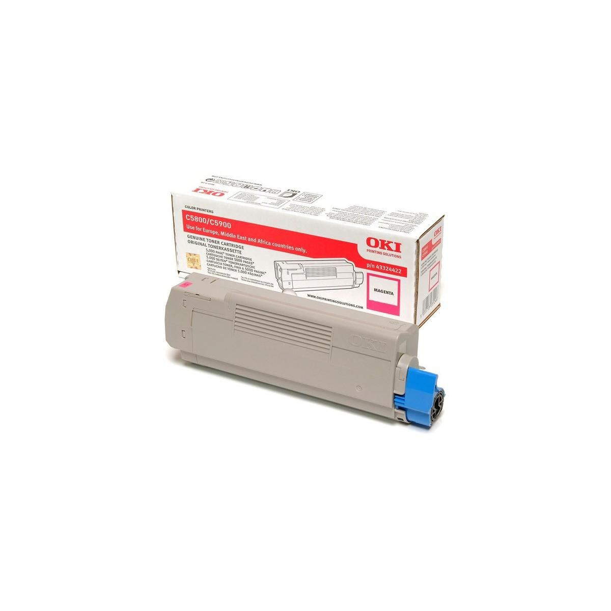 OKI Magenta tonercartridge voor printers, met doos.