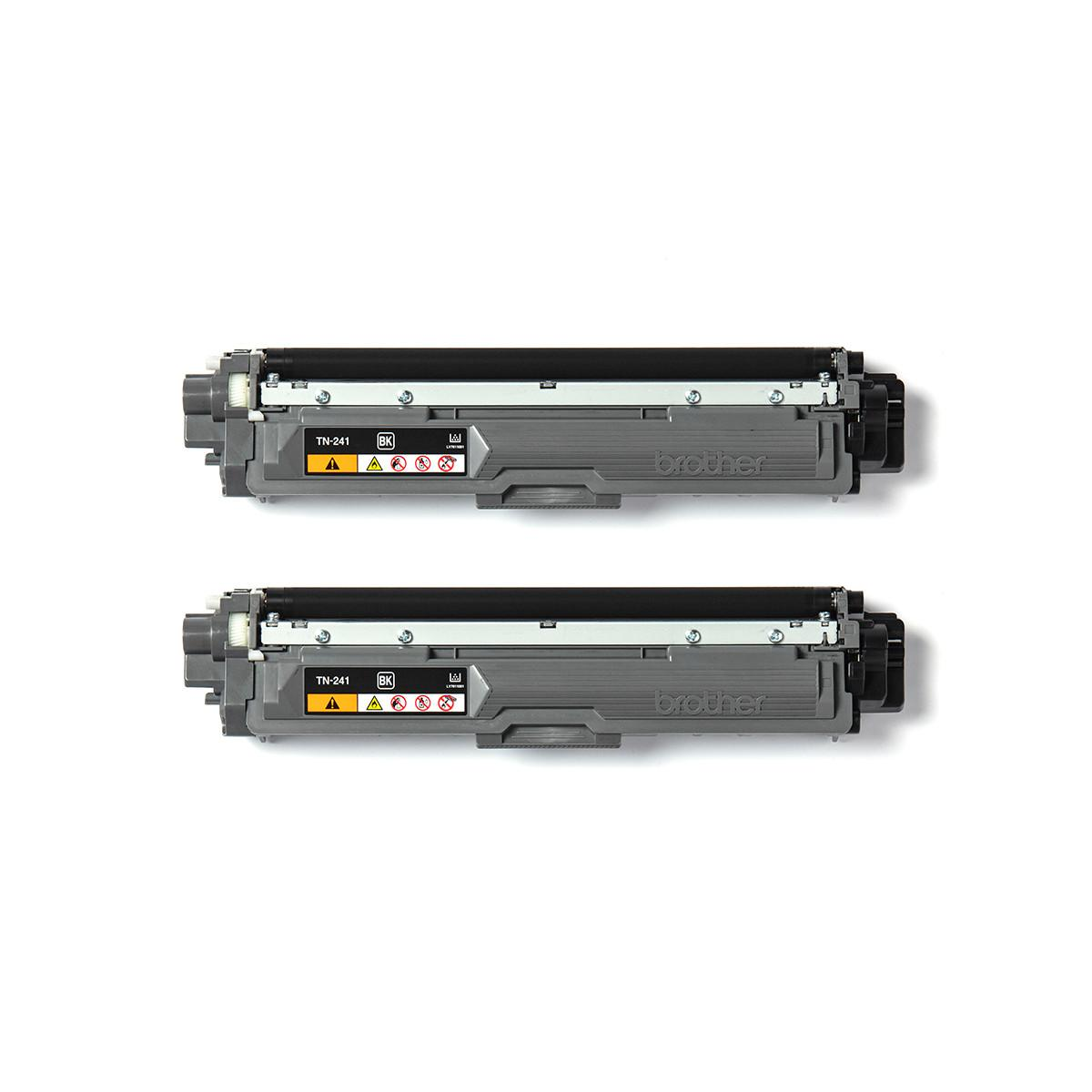 Two gray Brother TN-241 BK toner cartridges side by side on a white background.