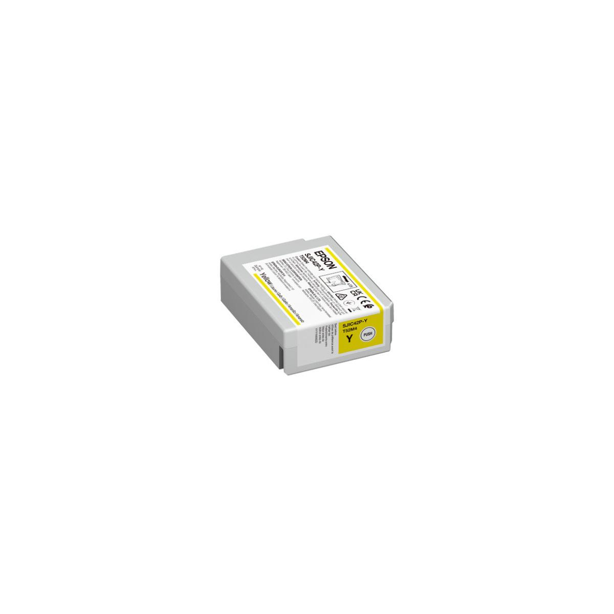 Żółty tusz Epson SJIC42P-Y z nadrukiem.