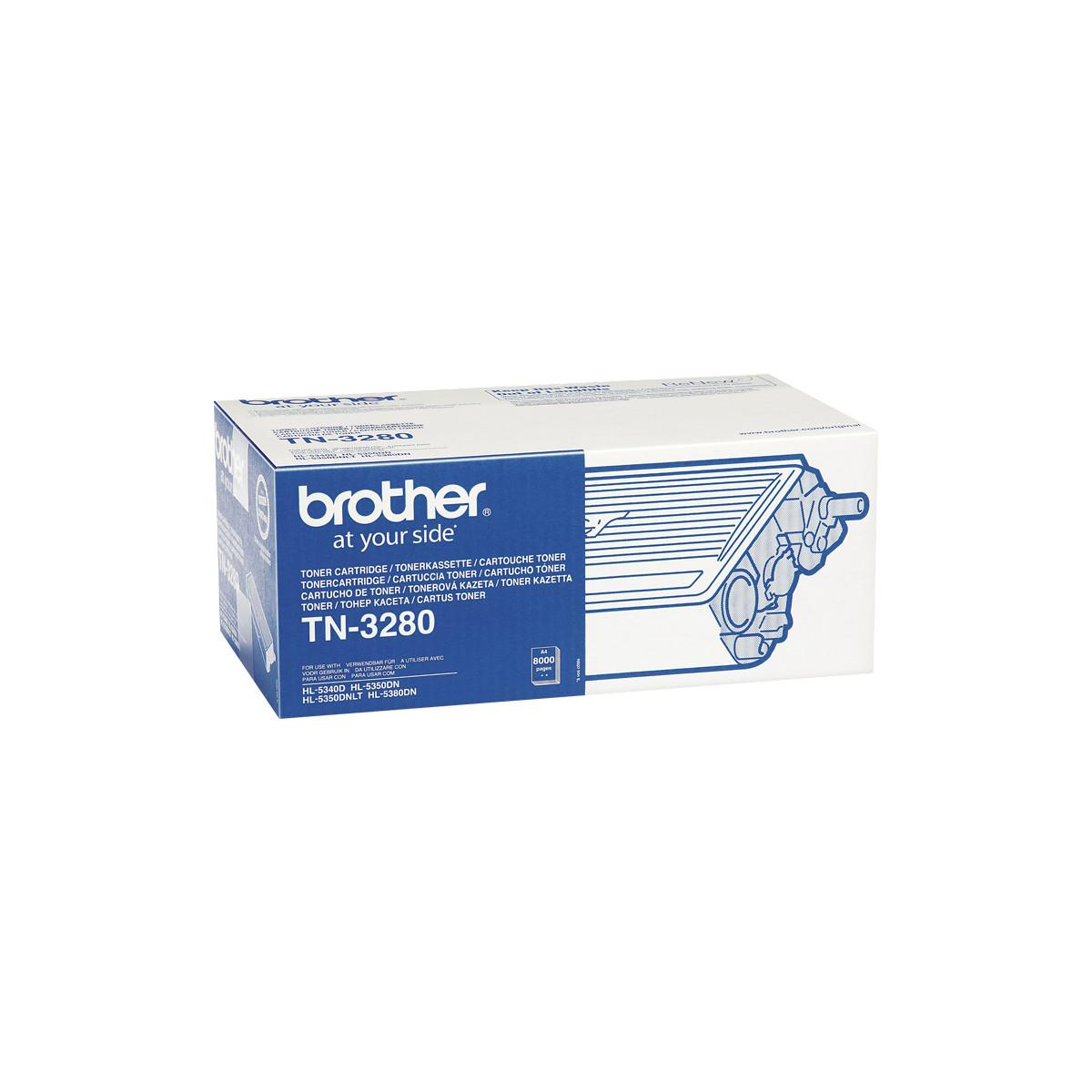 Scatola per cartuccia toner Brother TN-3280 con illustrazione.