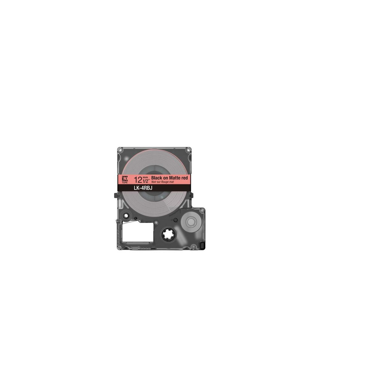 Nastro nero su rosso opaco, 12mm, LK-4RBJ.