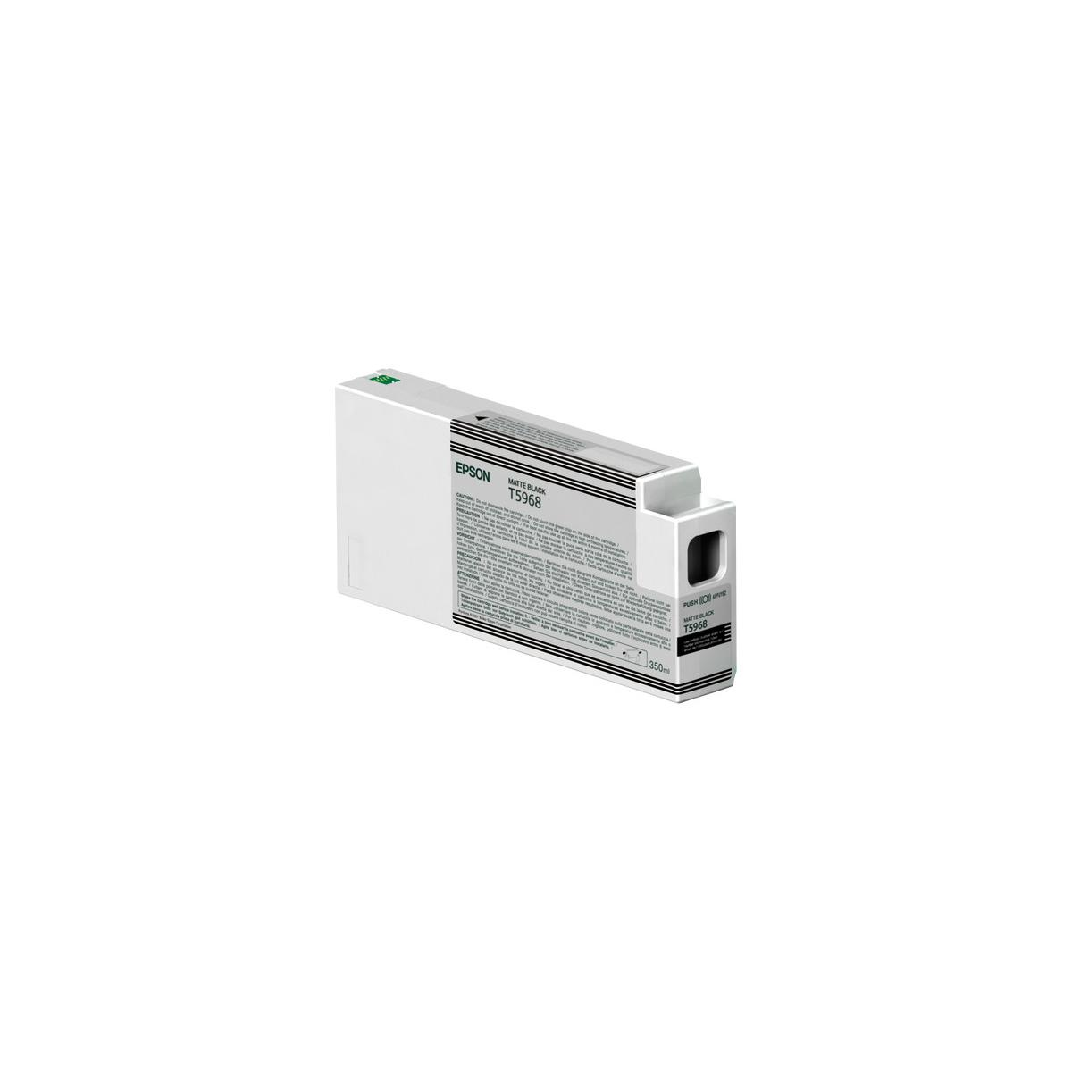 Biały tusz Epson z czarną etykietą i numerem T5968.